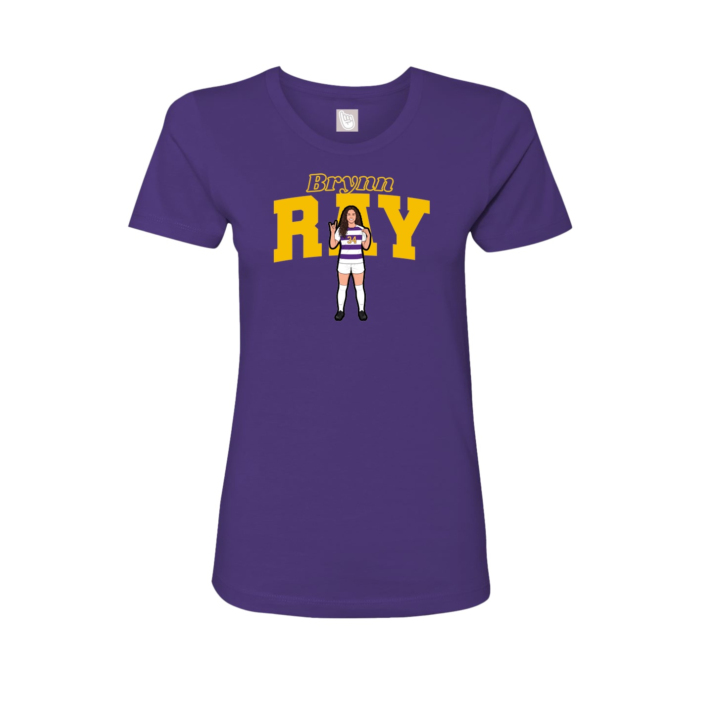 Fitted Women's Tee — Name Arch in Purple