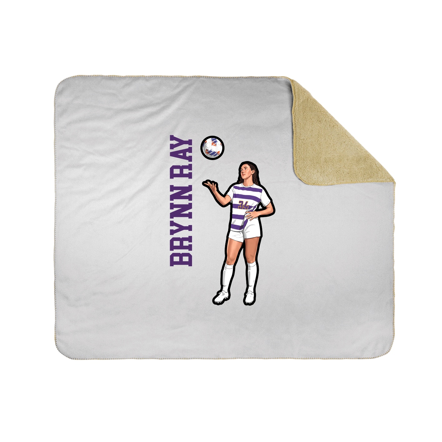 Throw Blanket — Name Vertical in White