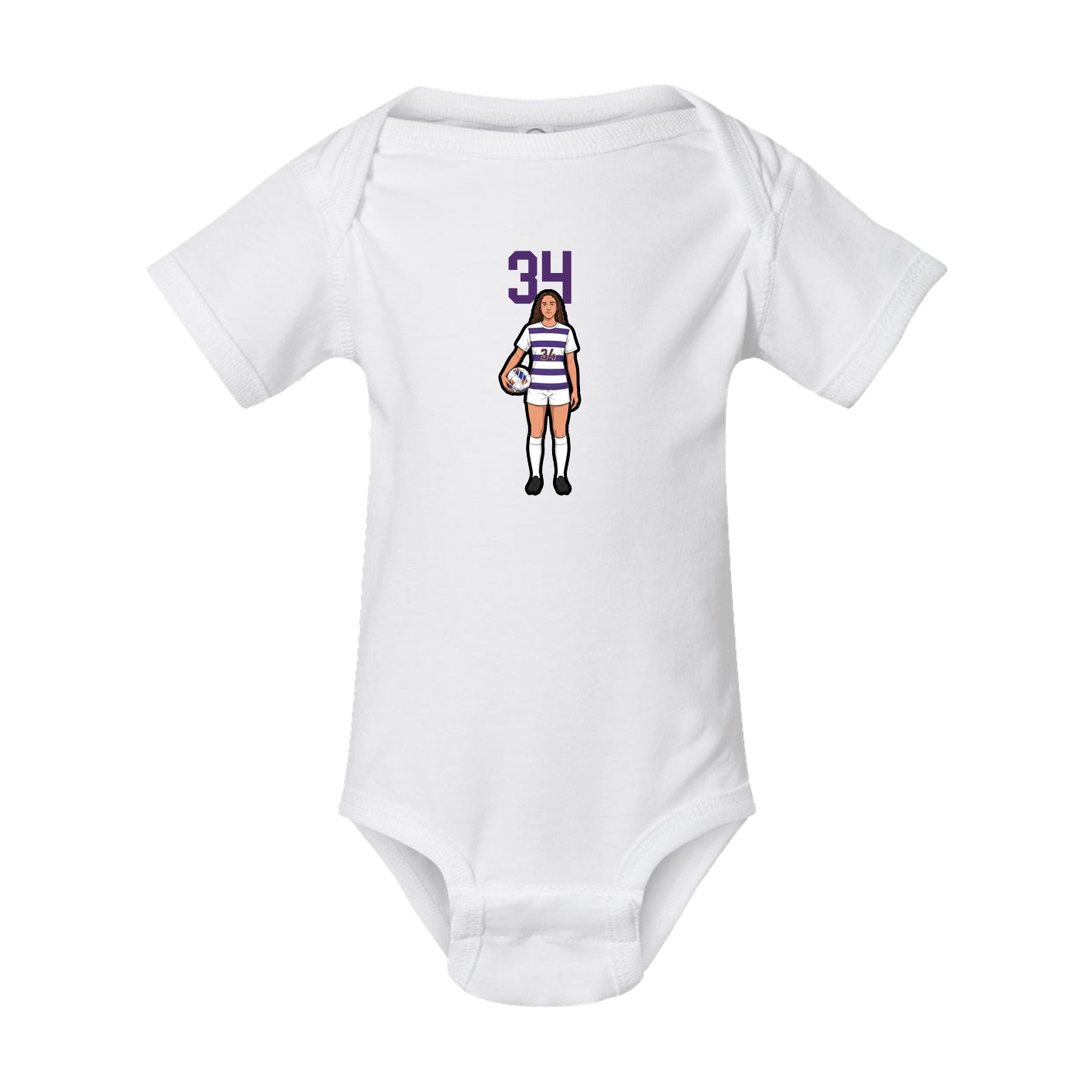 Baby Onesie — Number Top in White