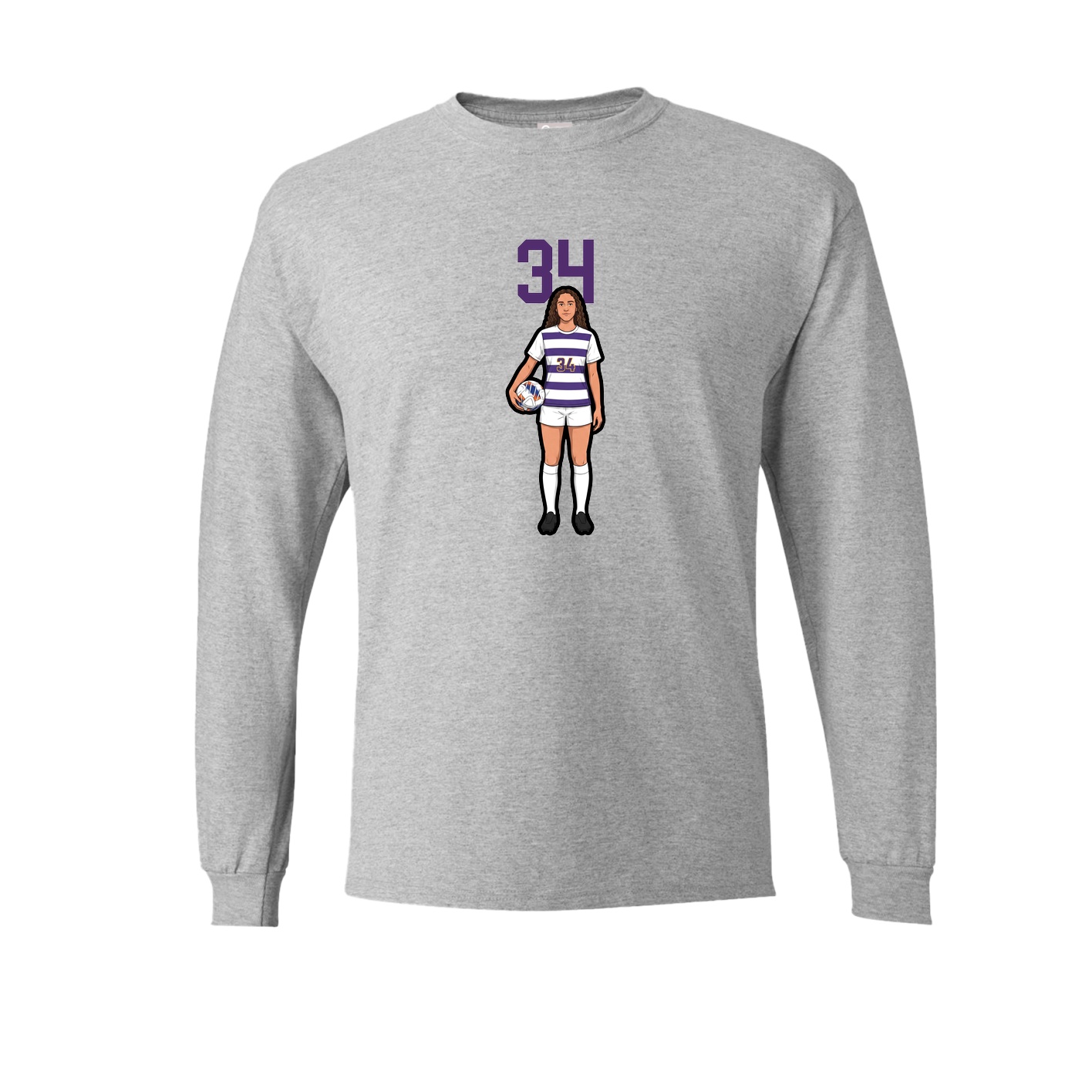 Long Sleeve Tee — Number Top in Grey