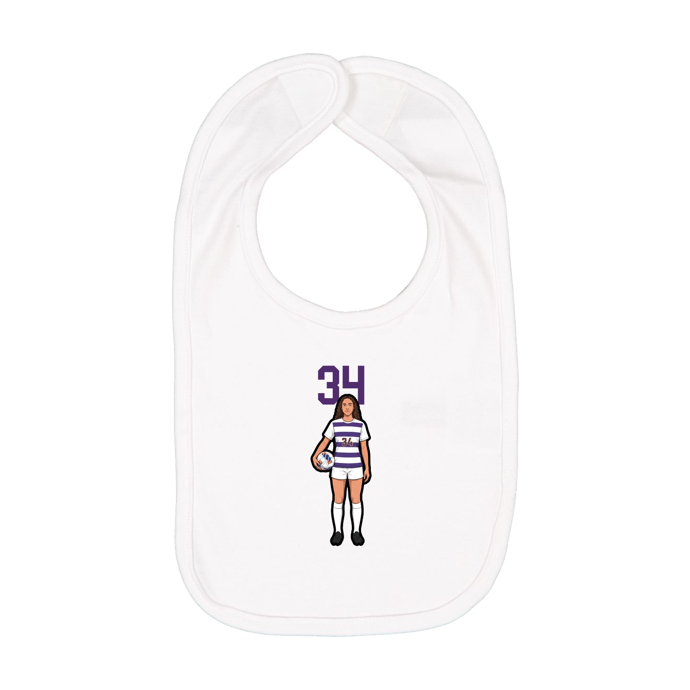 Infant Bib — Number Top in White