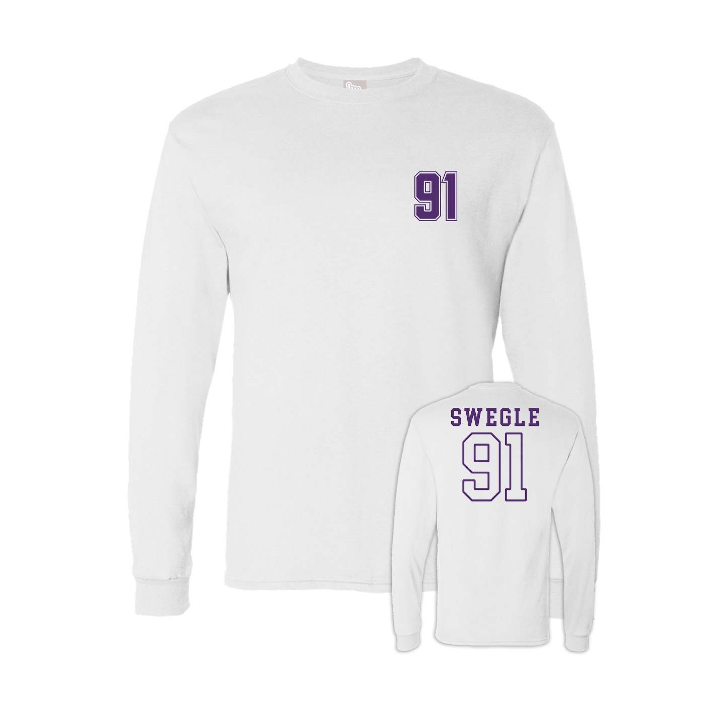 Long Sleeve Tee — Chest Back in White