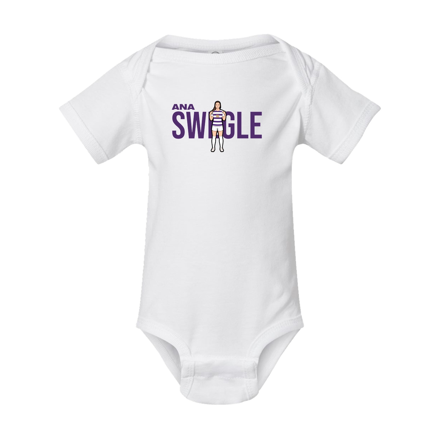 Baby Onesie — Player Name in White