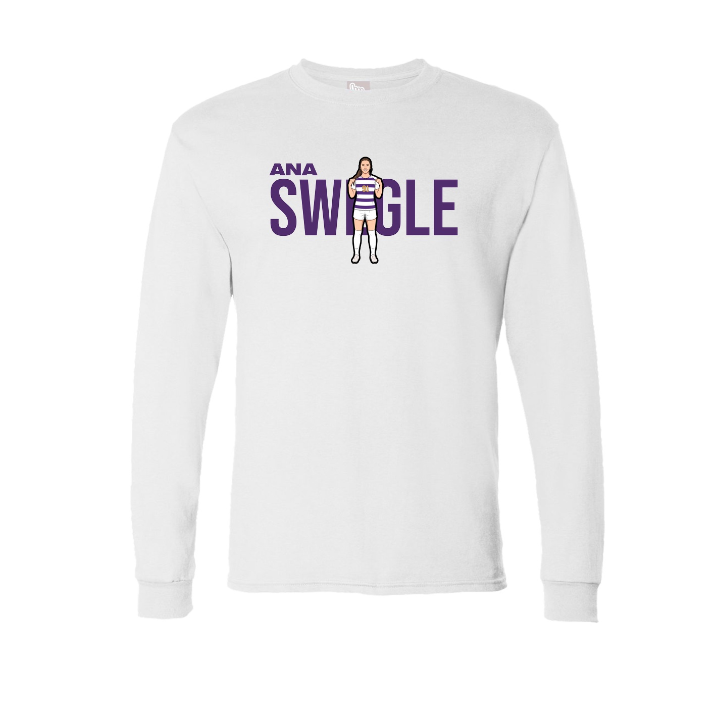 Long Sleeve Tee — Player Name in White