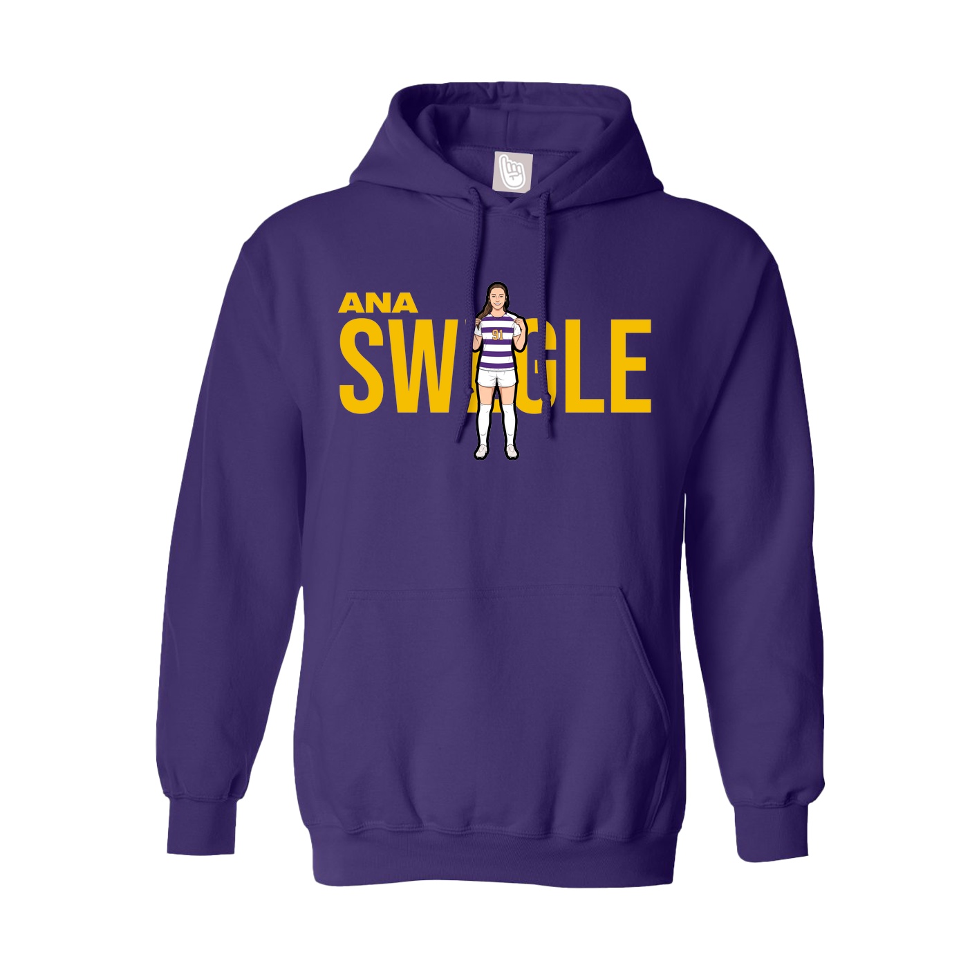 Youth Hoodie — Player Name in Purple