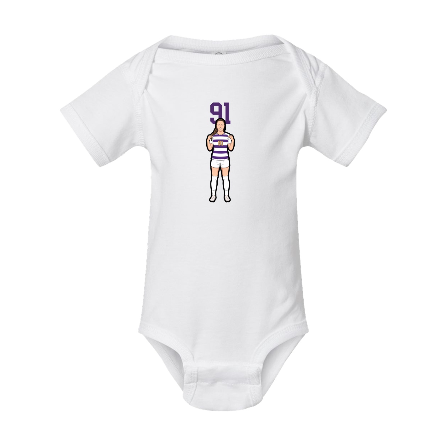 Baby Onesie — Number Top in White