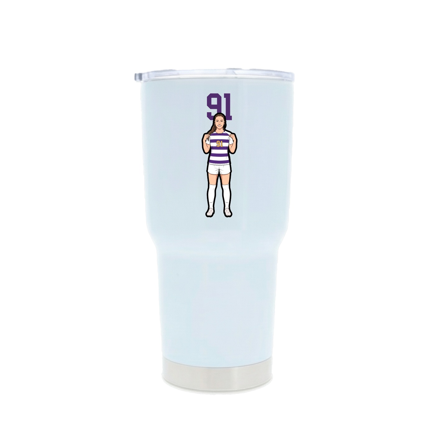 30oz Stainless Steel Tumbler — Number Top in White