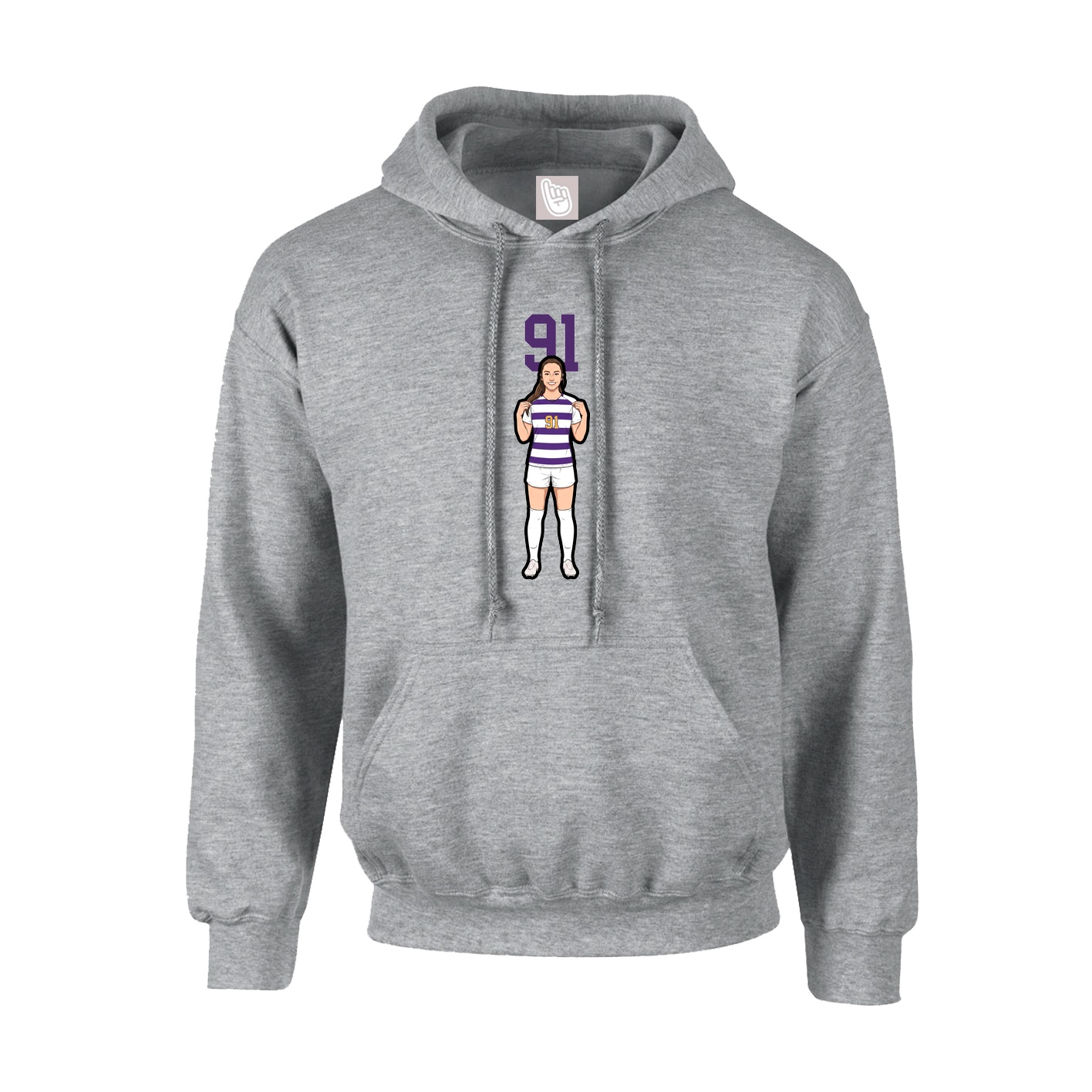 Hoodie — Number Top in Grey