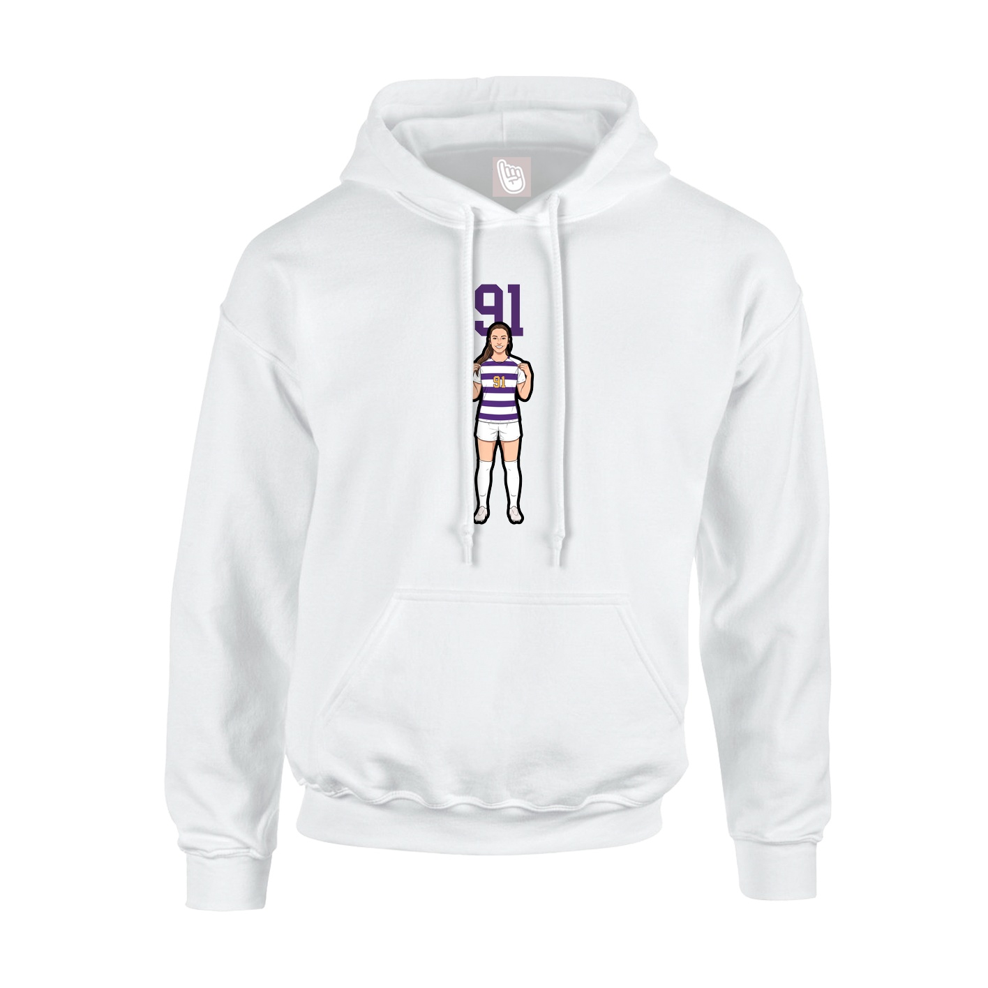 Hoodie — Number Top in White