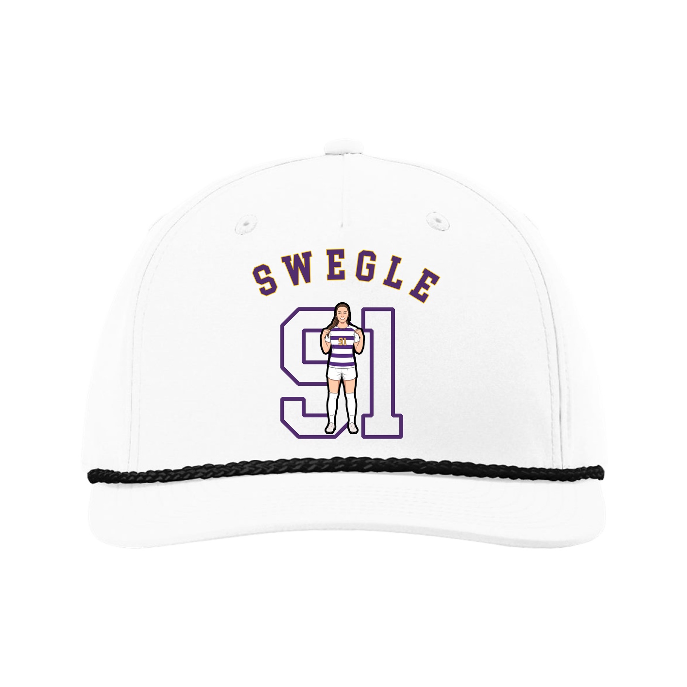 Five-Panel Classic Rope Cap — Shirsey Arch in White