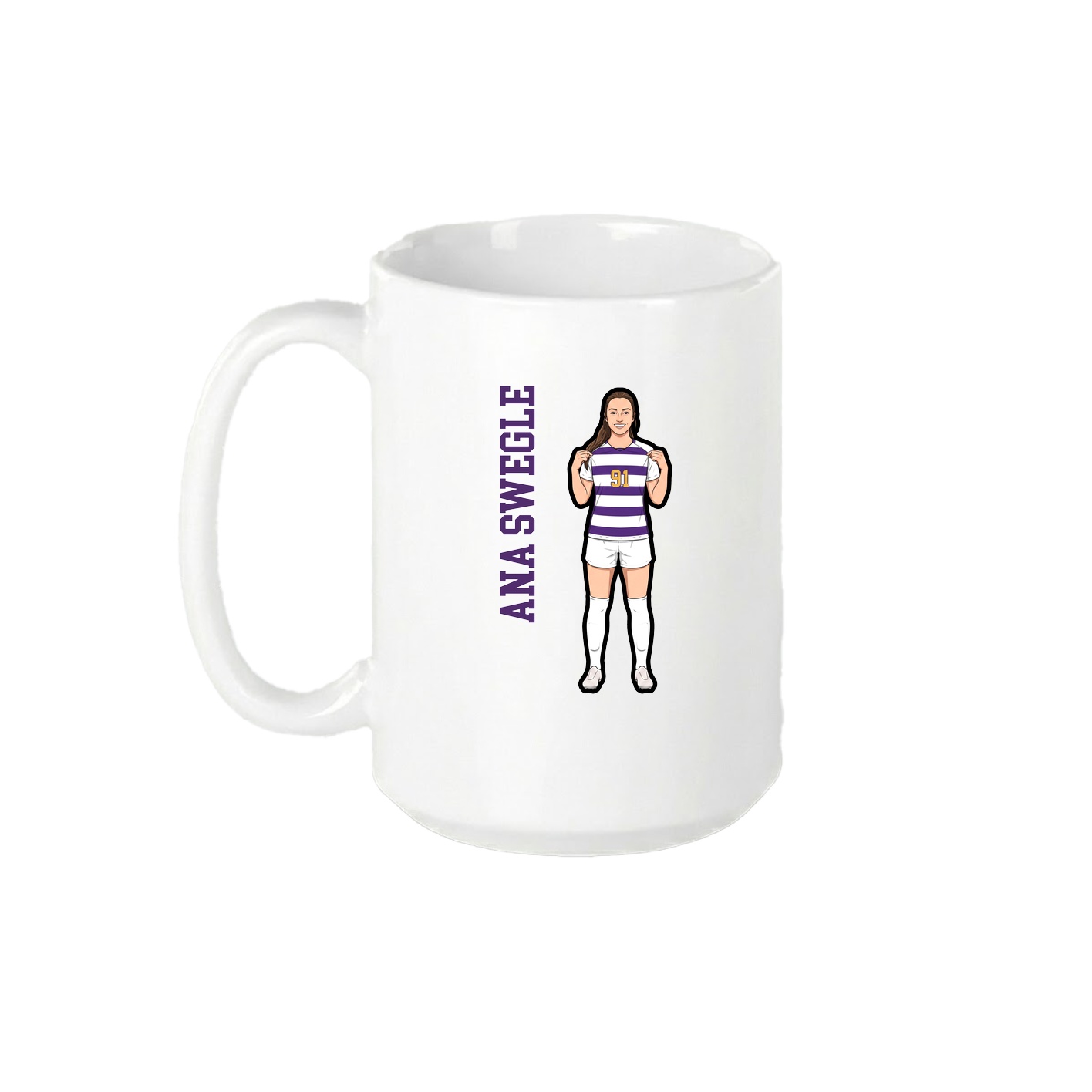 15oz Coffee Mug — Name Vertical in White