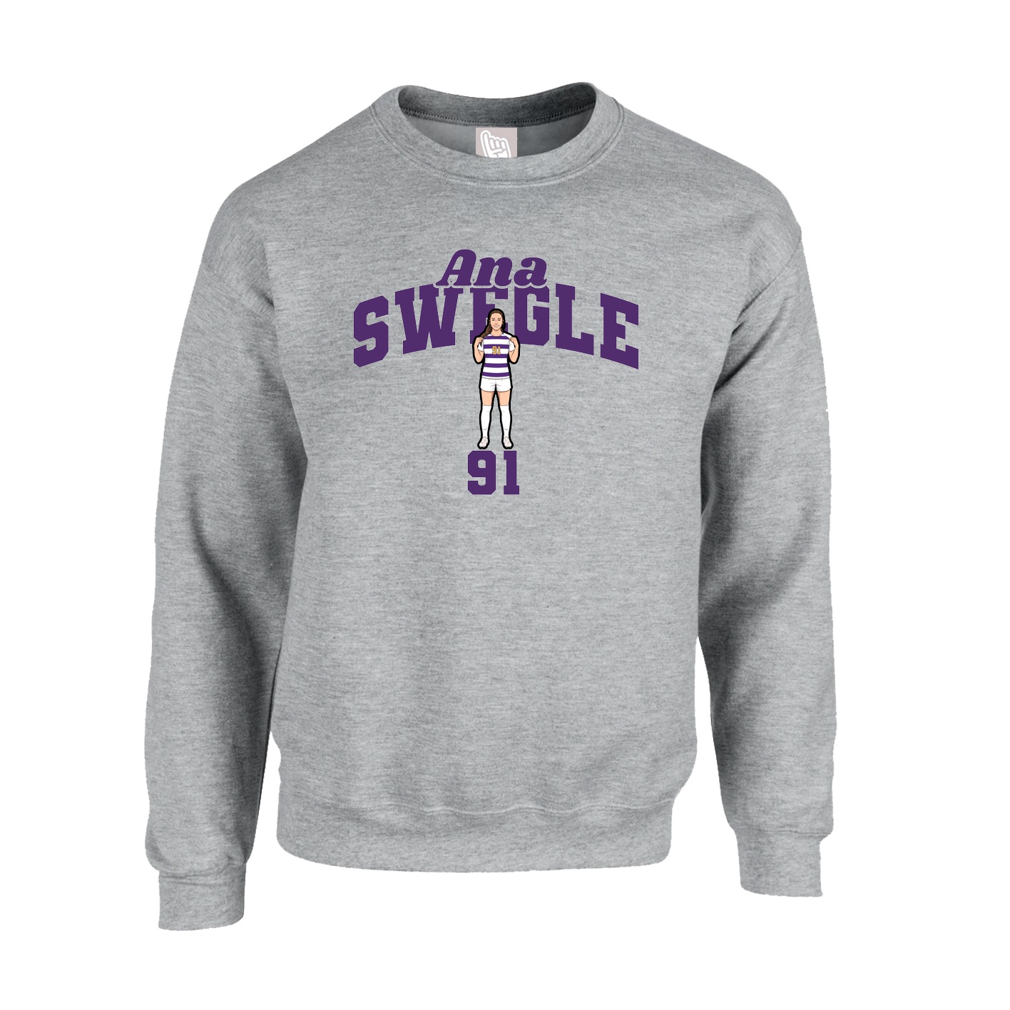Fleece Crew — Signature Arch in Grey