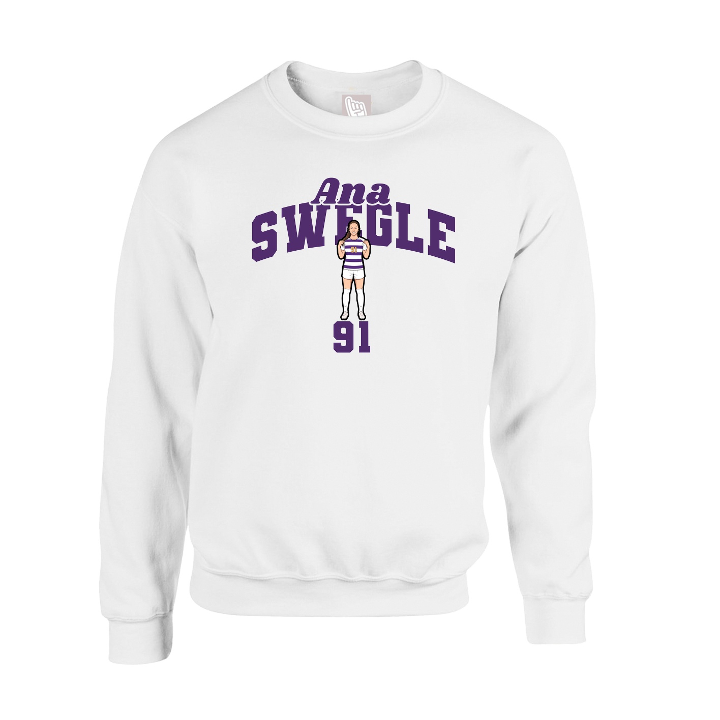 Fleece Crew — Signature Arch in White