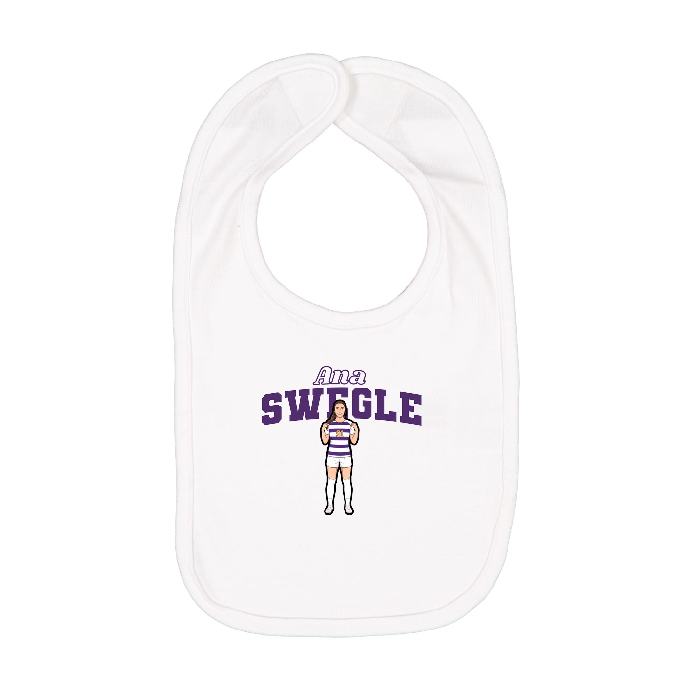 Infant Bib — Name Arch in White