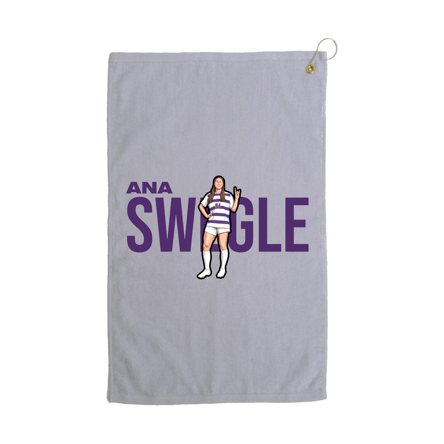 Golf Towel — Player Name in Grey
