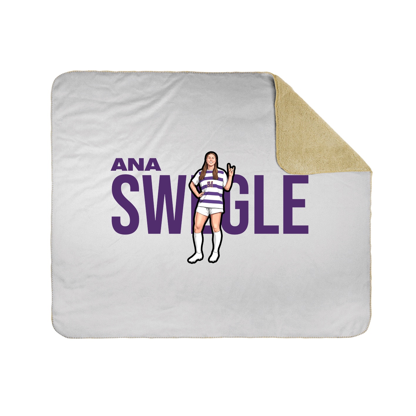 Throw Blanket — Player Name in White