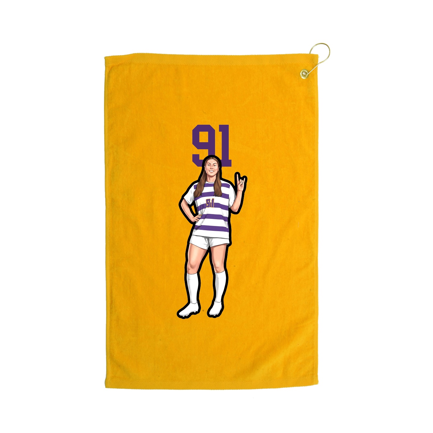 Golf Towel — Number Top in Gold