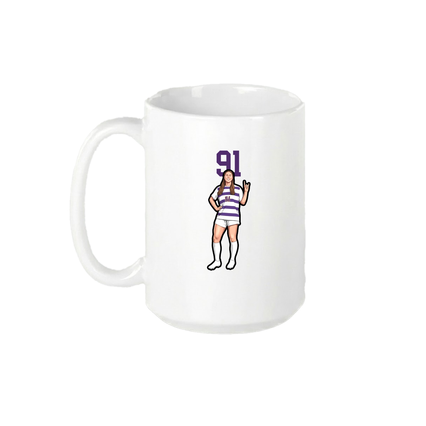 15oz Coffee Mug — Number Top in White