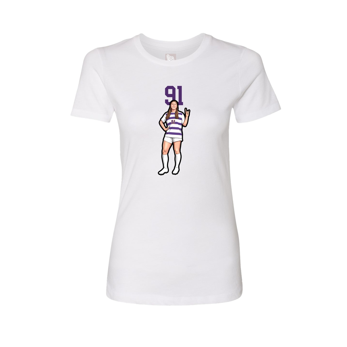 Fitted Women's Tee — Number Top in White