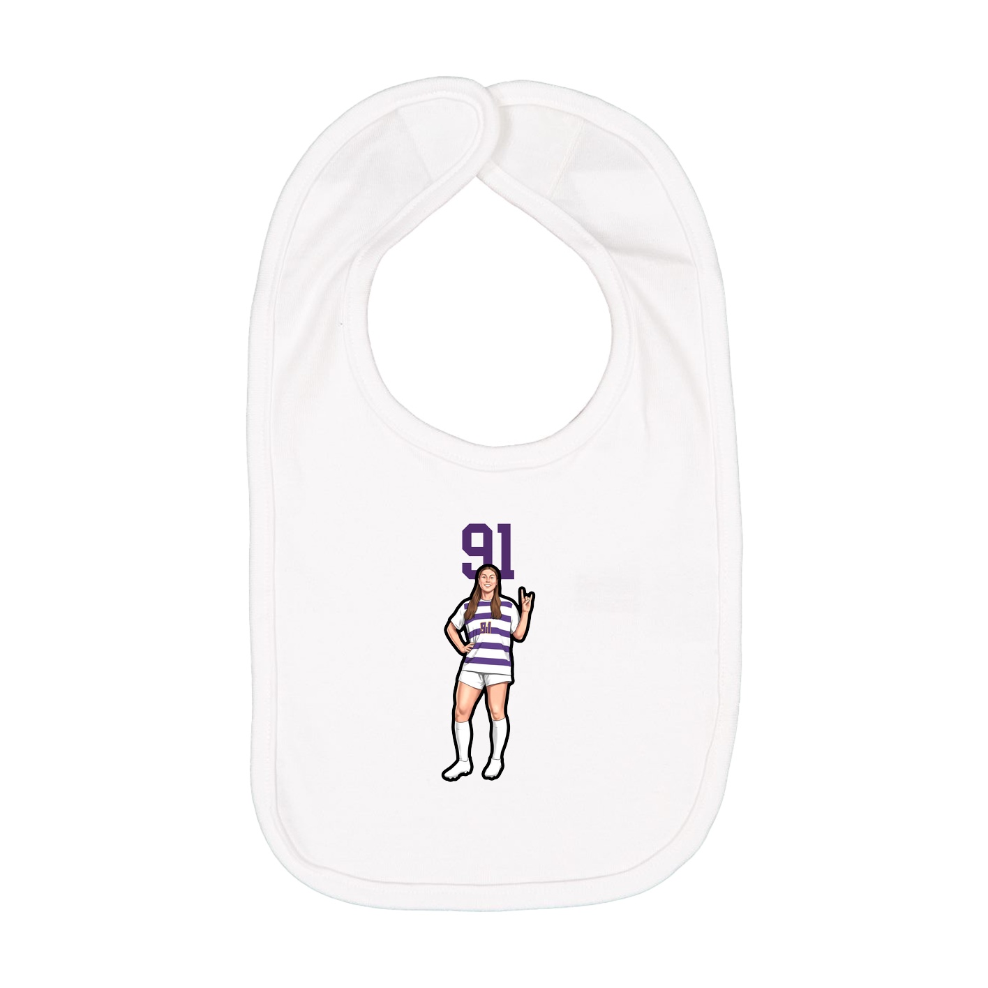 Infant Bib — Number Top in White