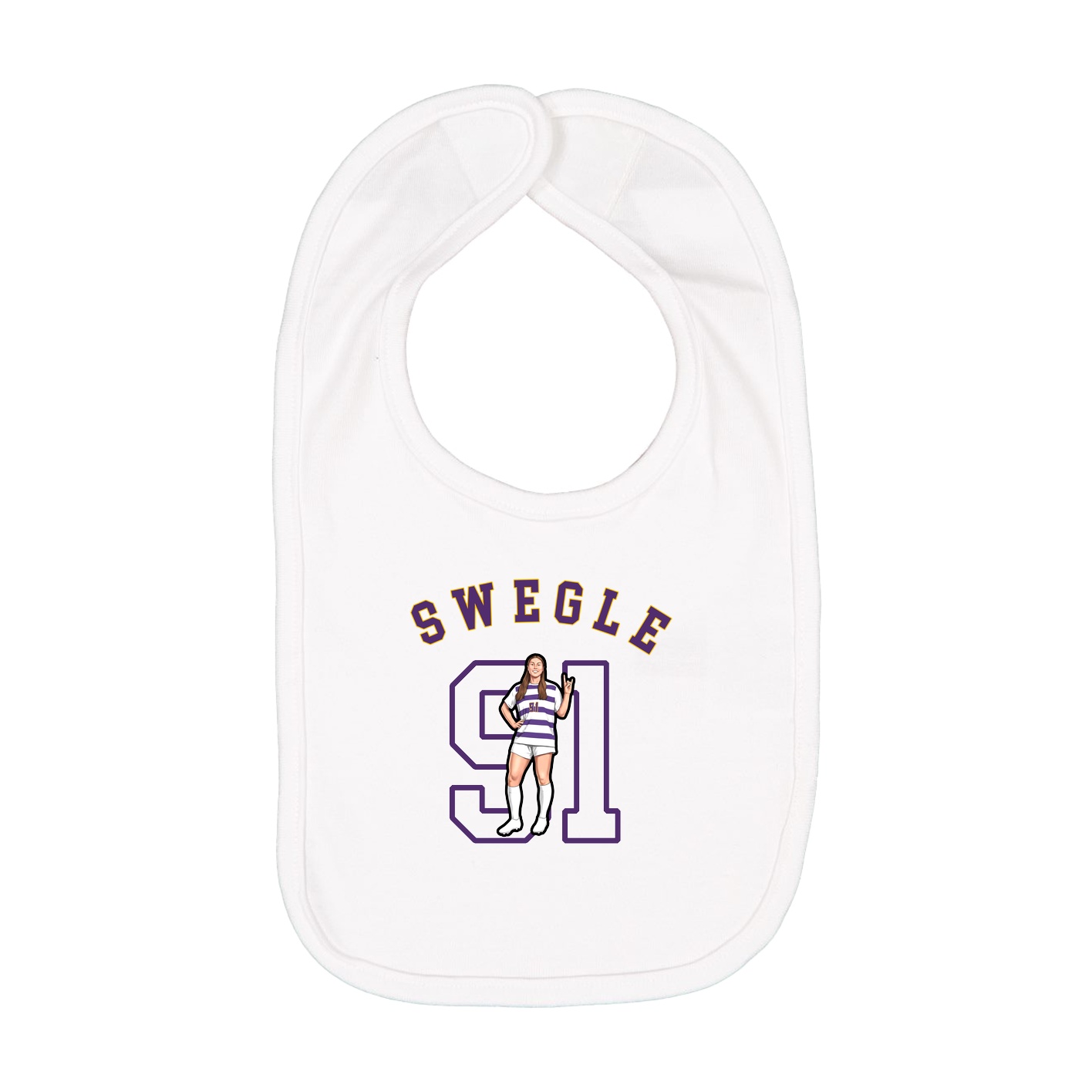 Infant Bib — Shirsey Arch in White