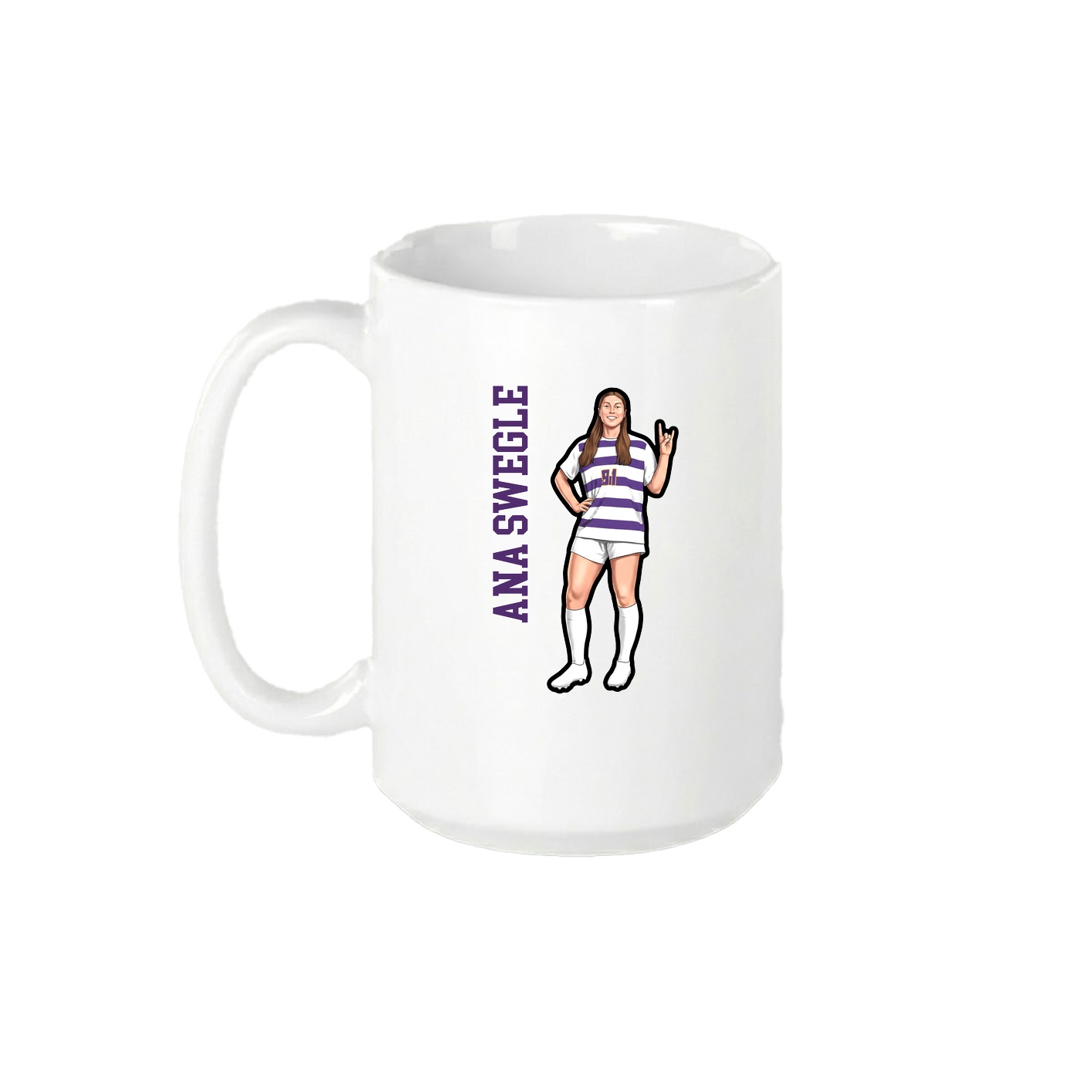 15oz Coffee Mug — Name Vertical in White