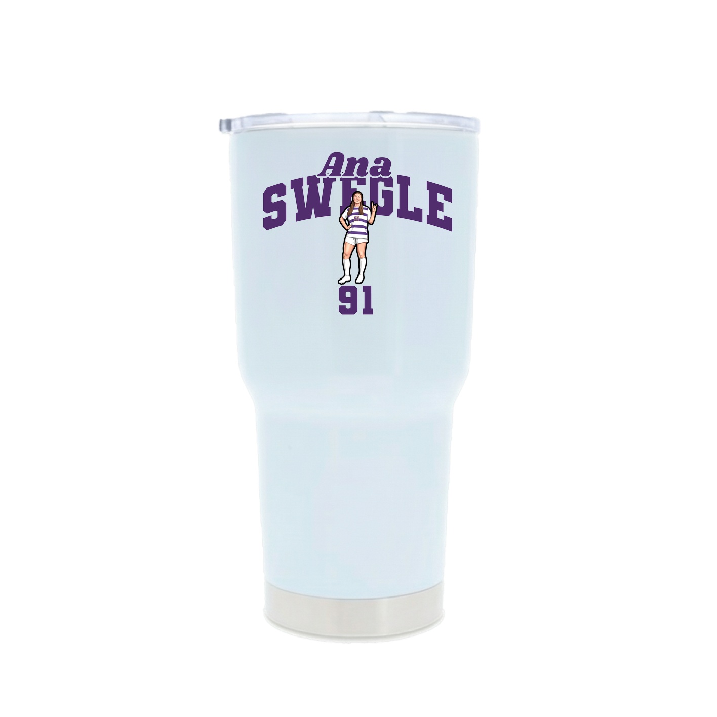 30oz Stainless Steel Tumbler — Signature Arch in White
