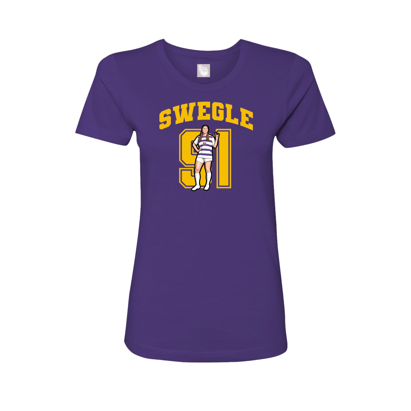 Fitted Women's Tee — Number in Purple