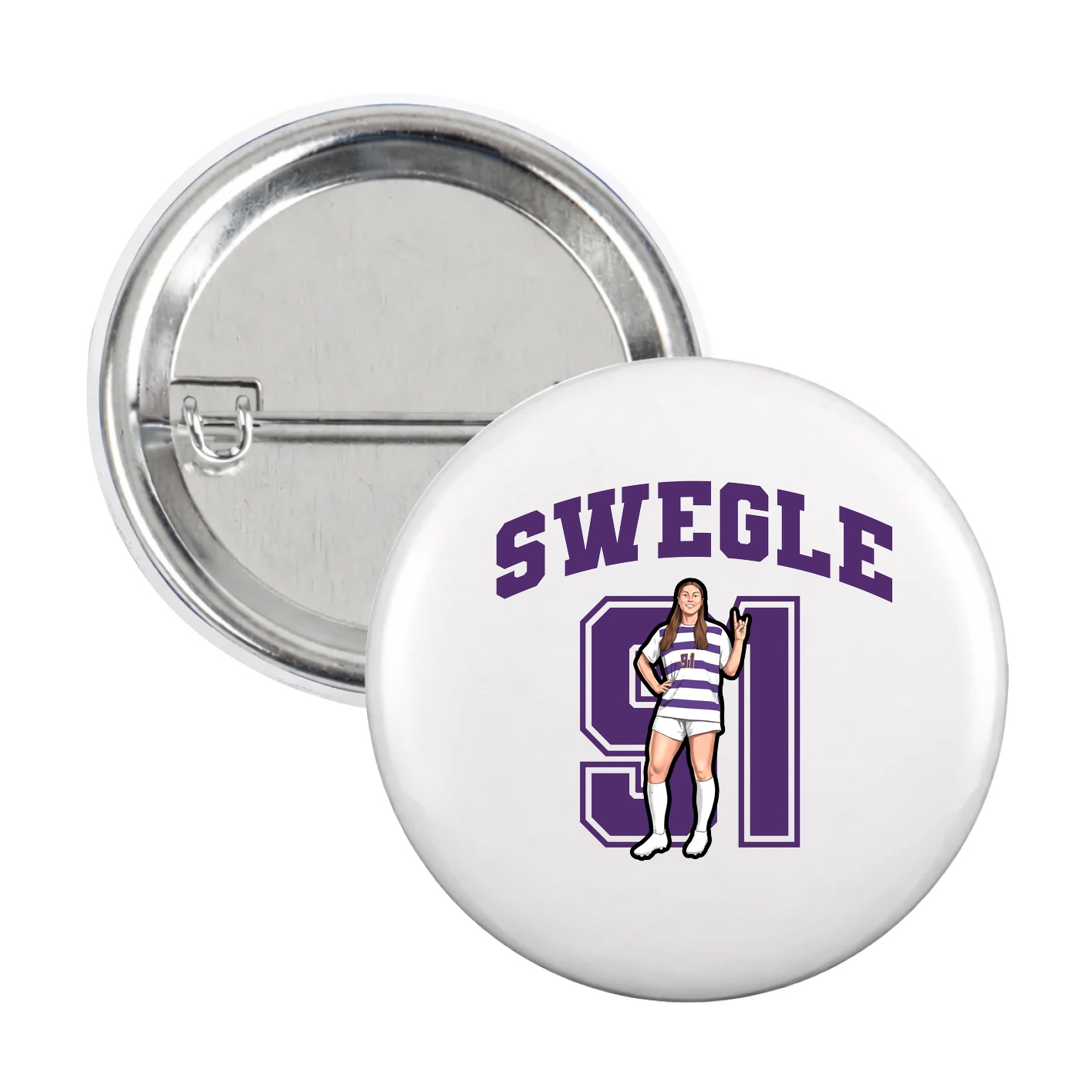 Game Day Button — Number in White