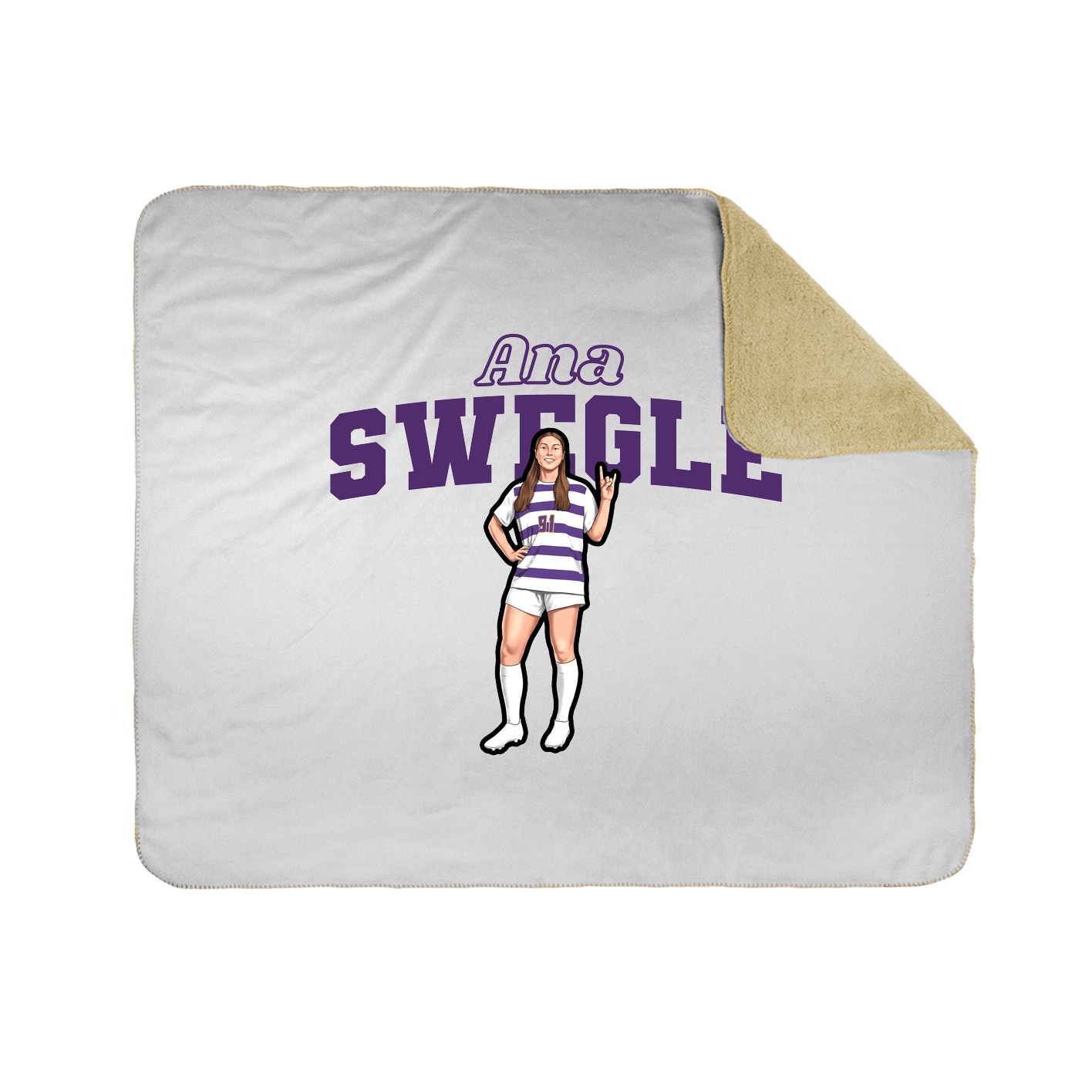 Throw Blanket — Name Arch in White