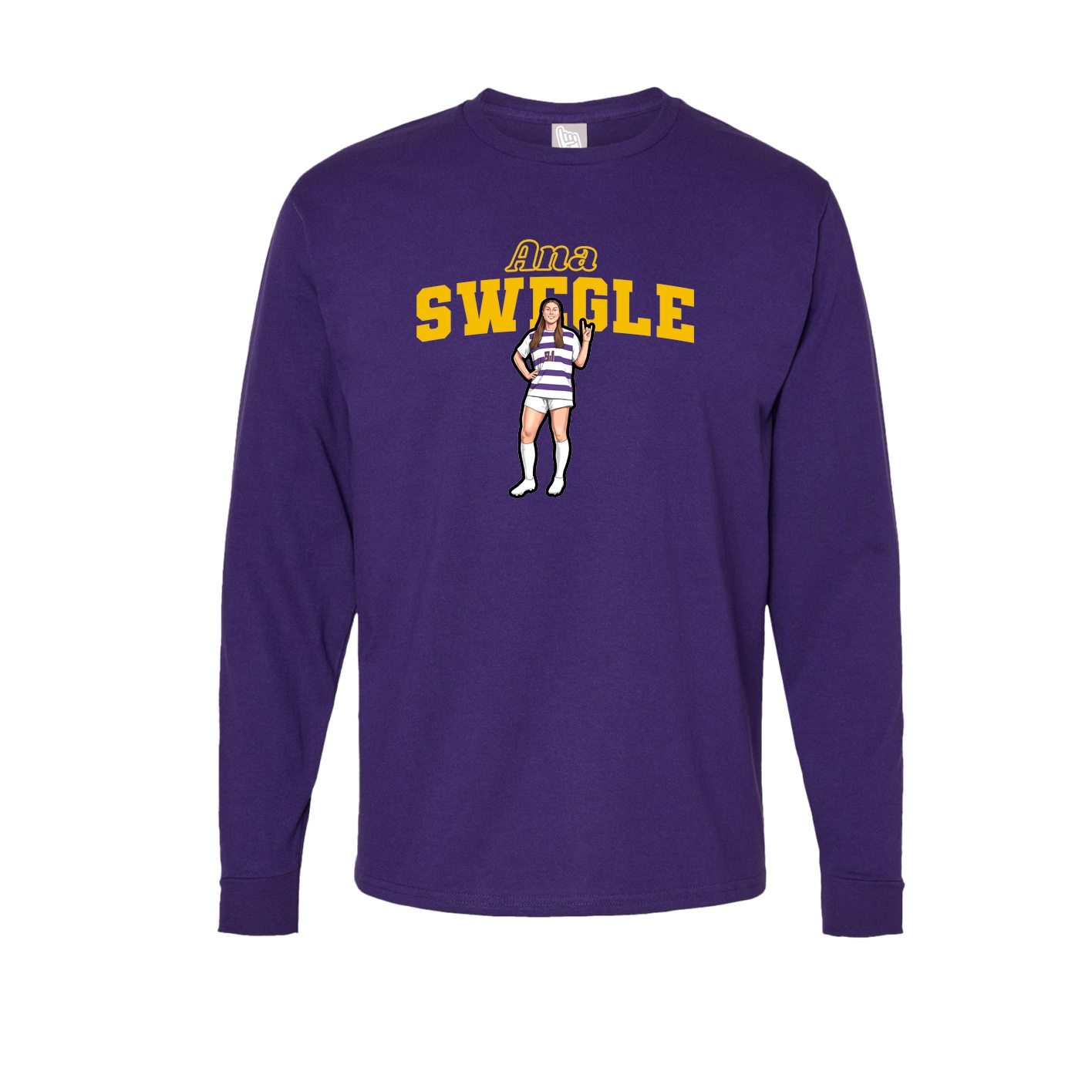 Long Sleeve Tee — Name Arch in Purple
