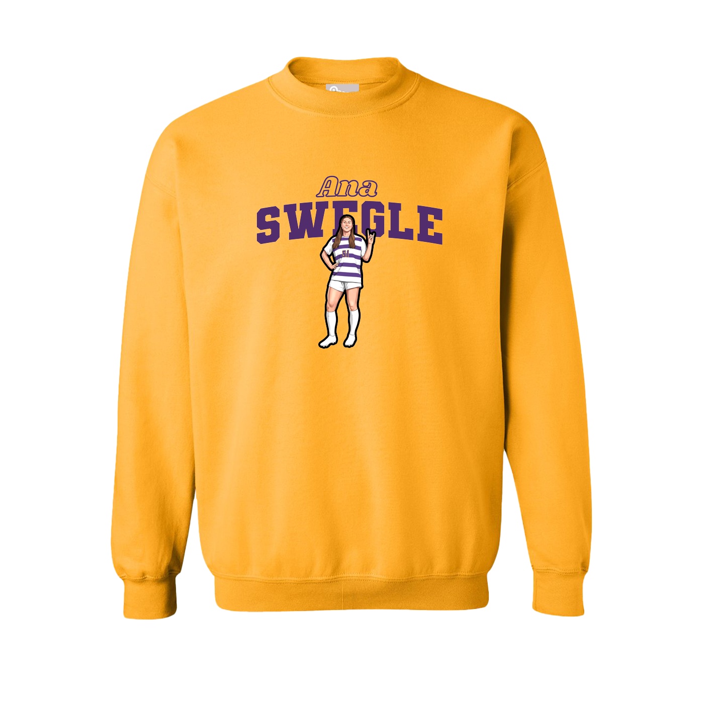 Fleece Crew — Name Arch in Gold