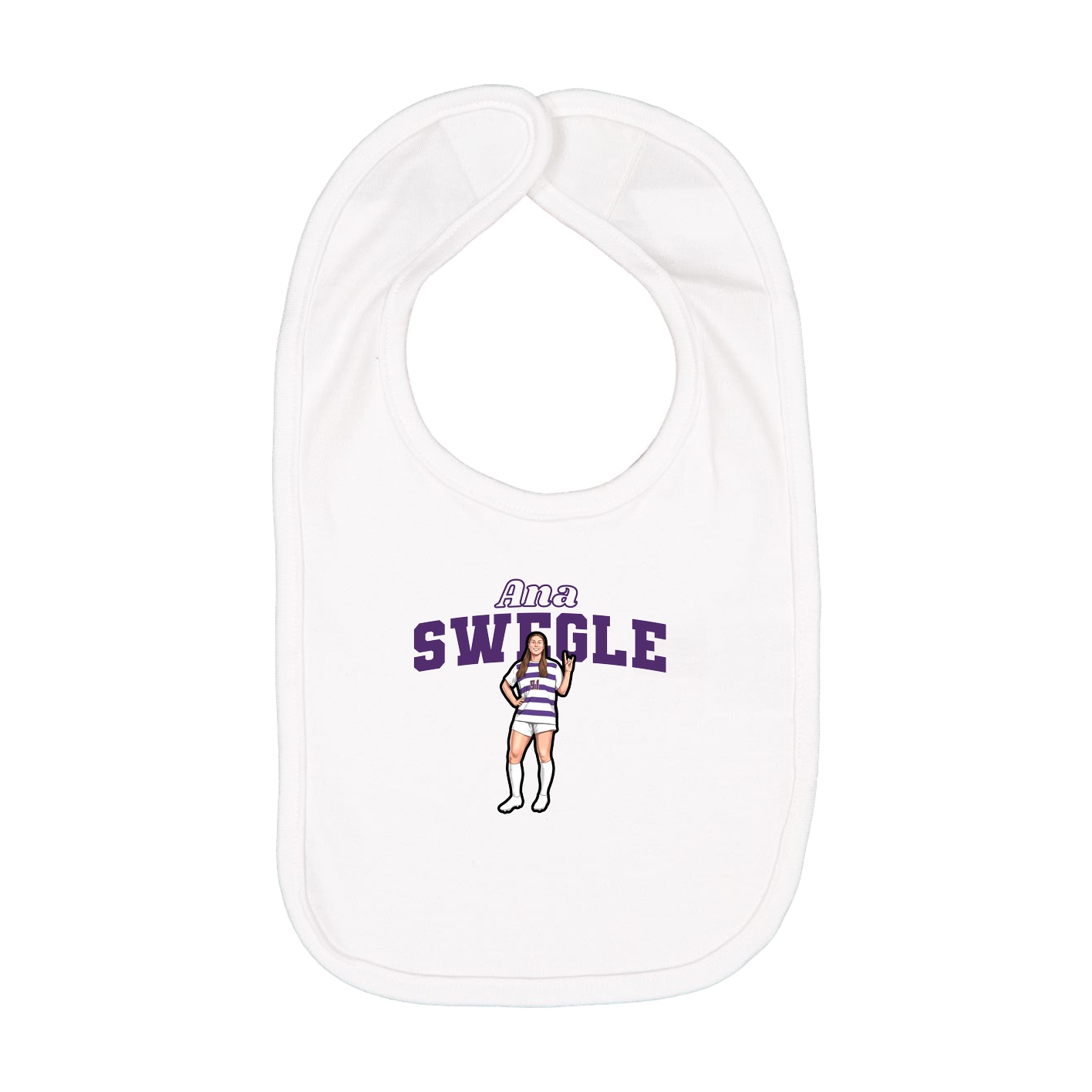 Infant Bib — Name Arch in White