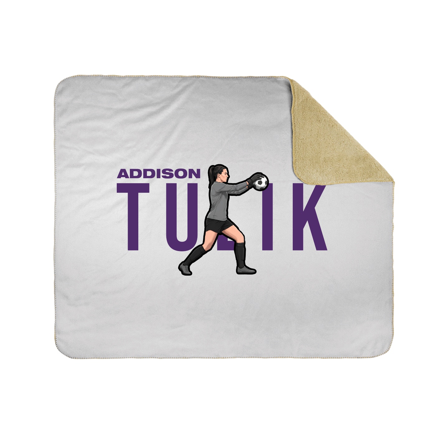 Throw Blanket — Player Name in White
