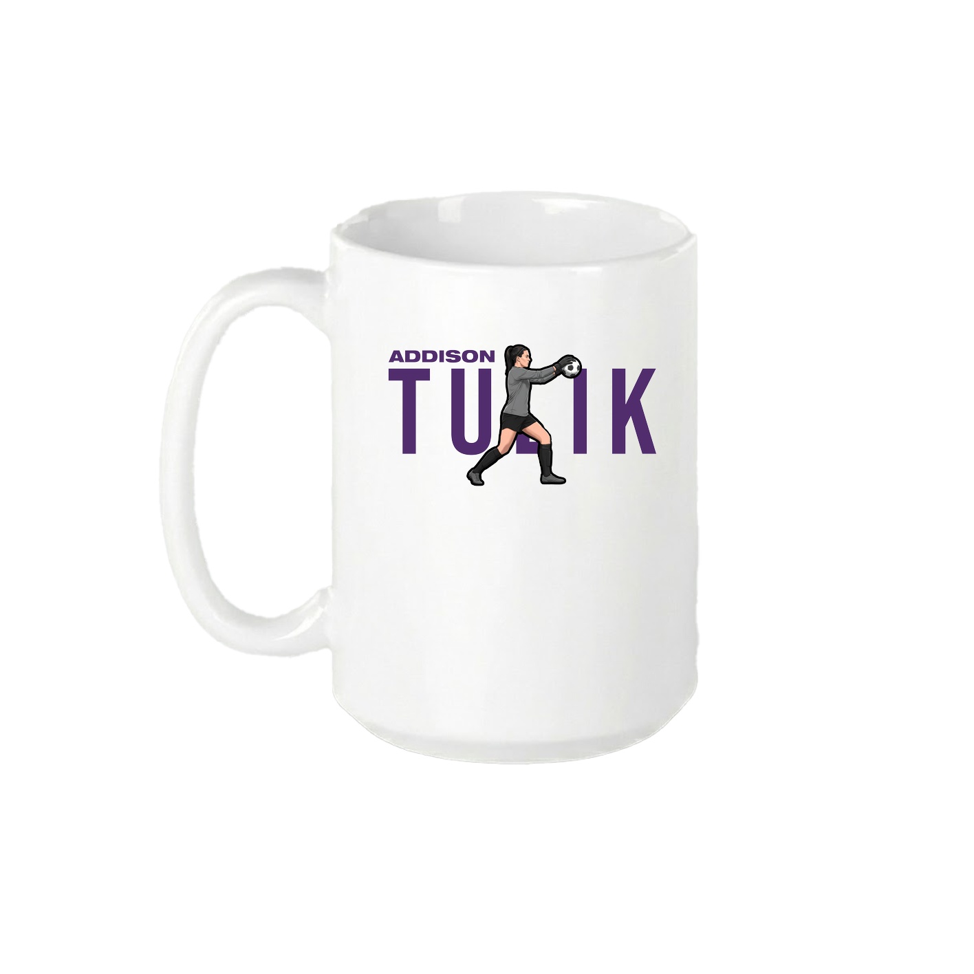 15oz Coffee Mug — Player Name in White