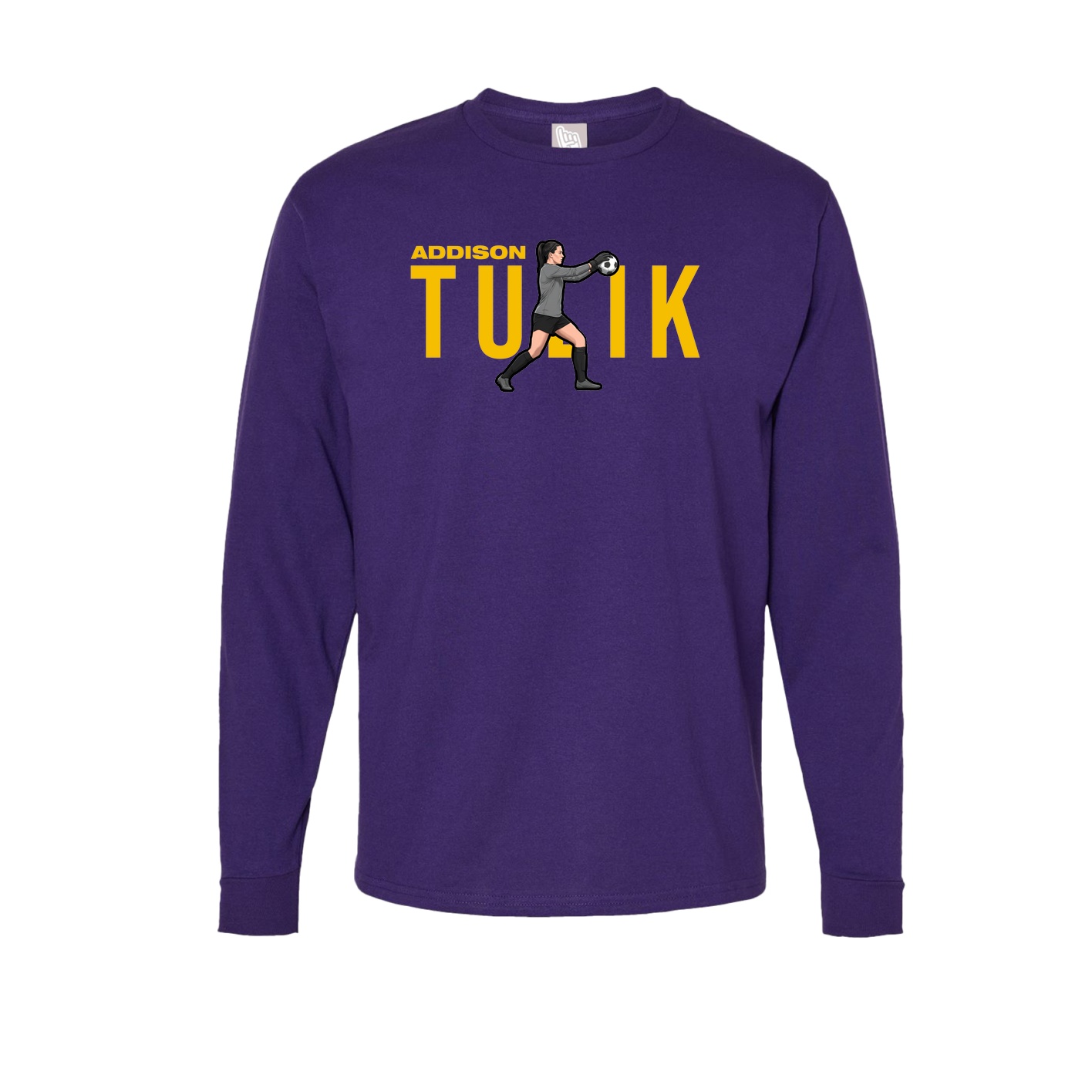 Long Sleeve Tee — Player Name in Purple