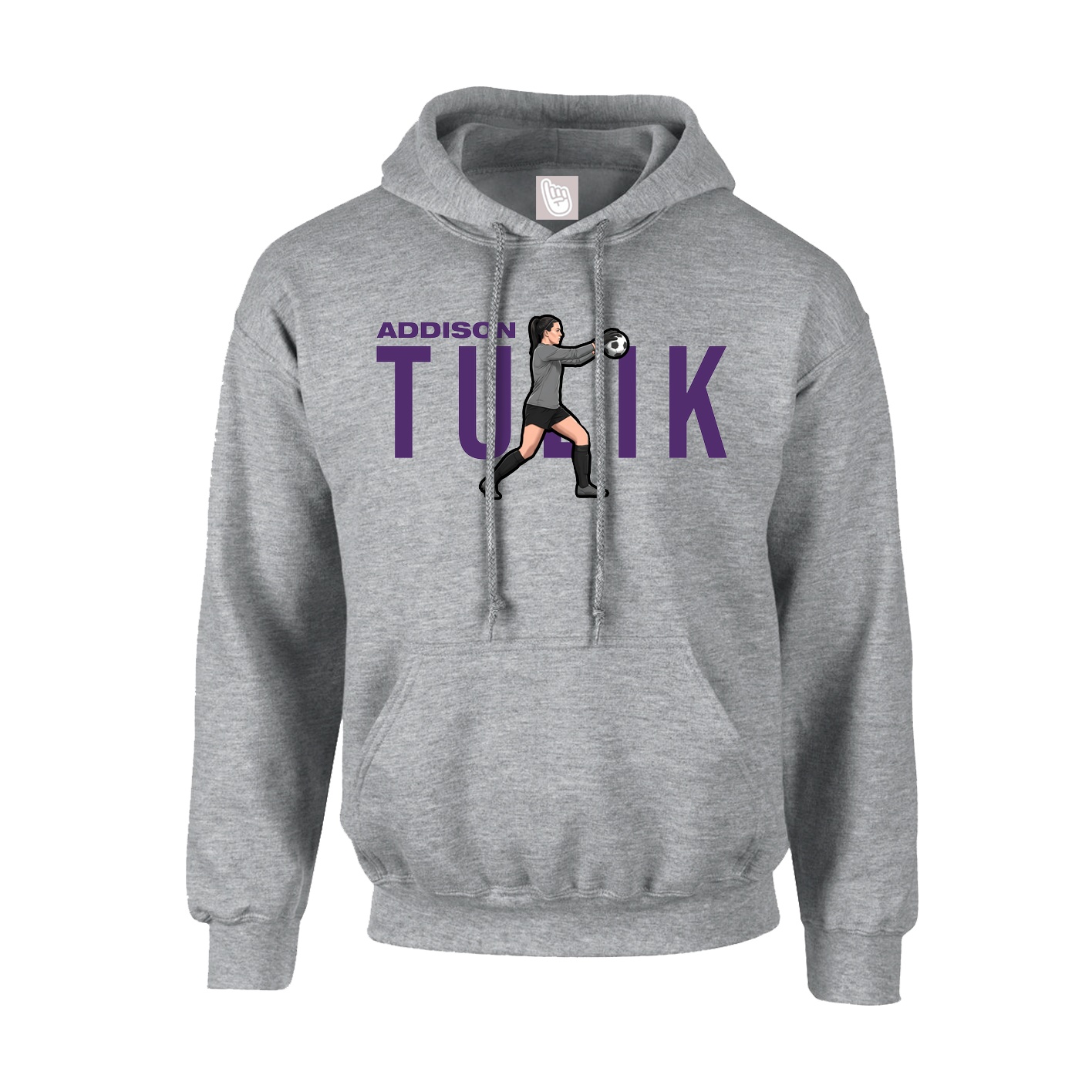 Hoodie — Player Name in Grey
