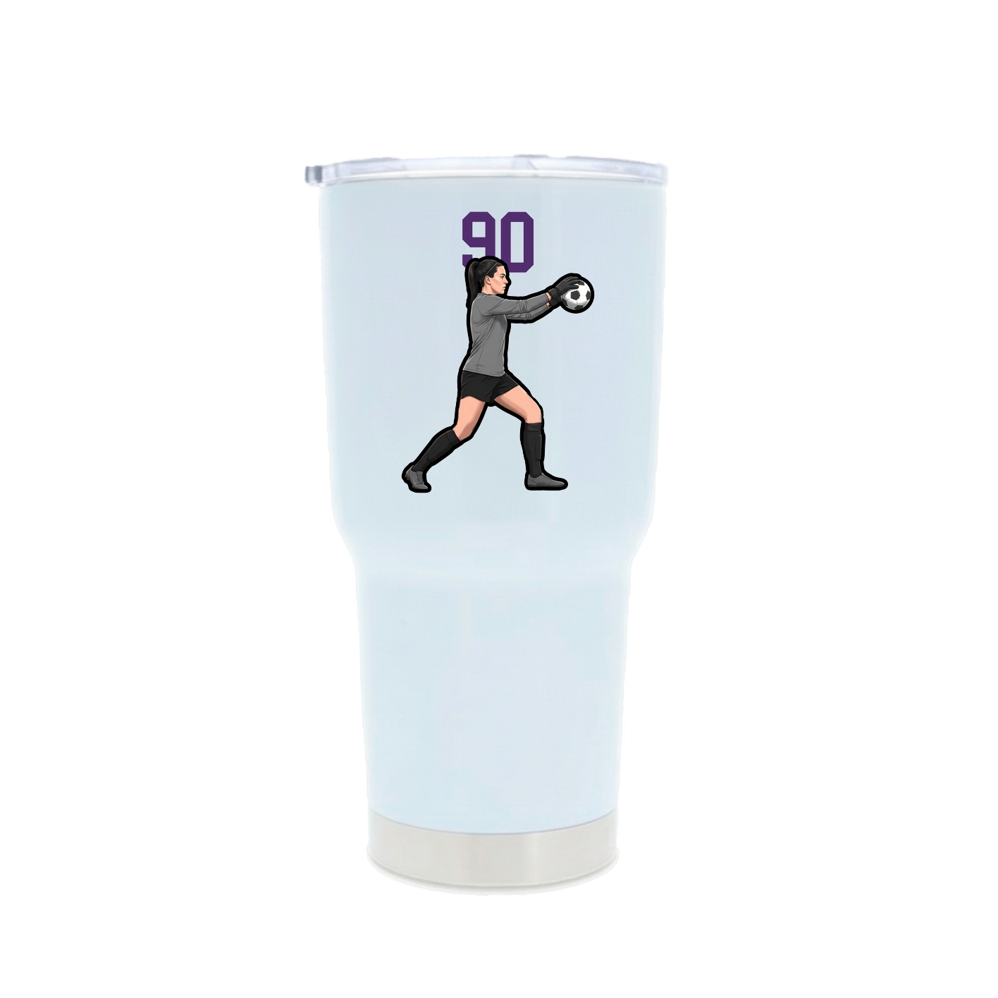 30oz Stainless Steel Tumbler — Number Top in White