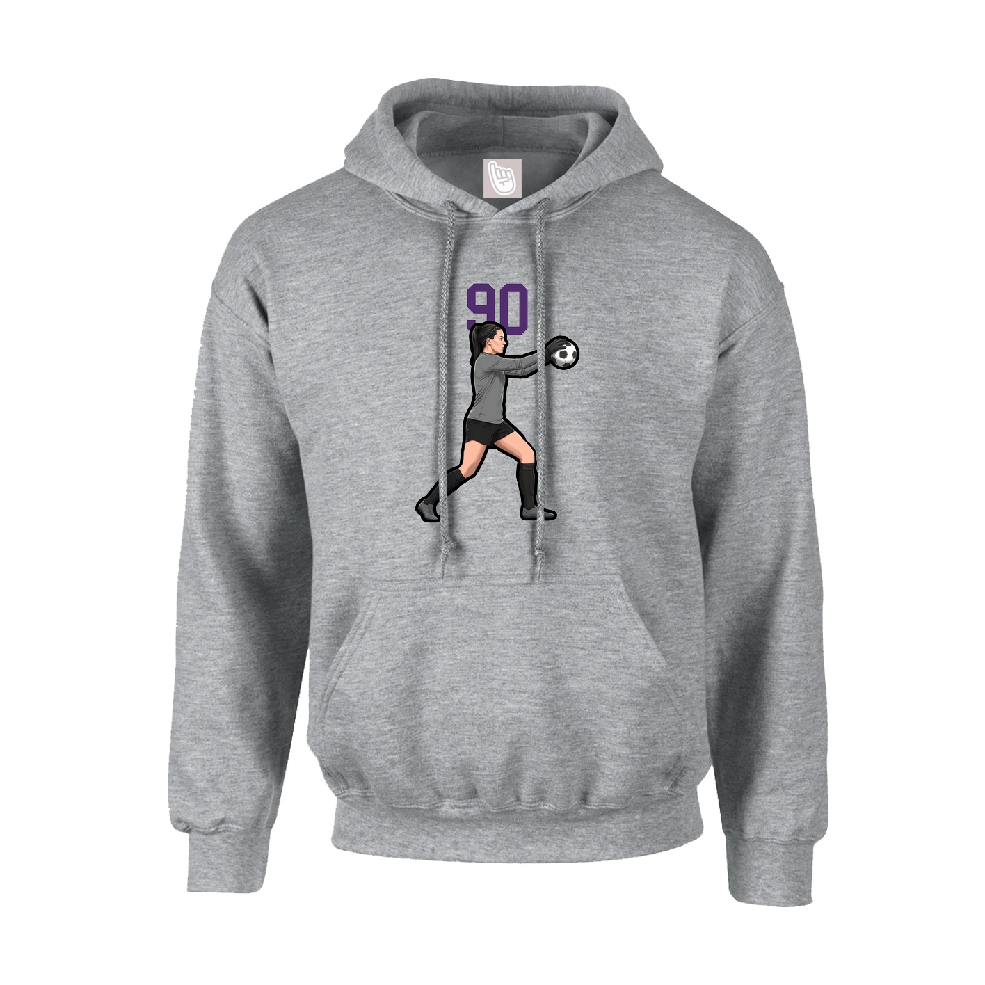Youth Hoodie — Number Top in Grey