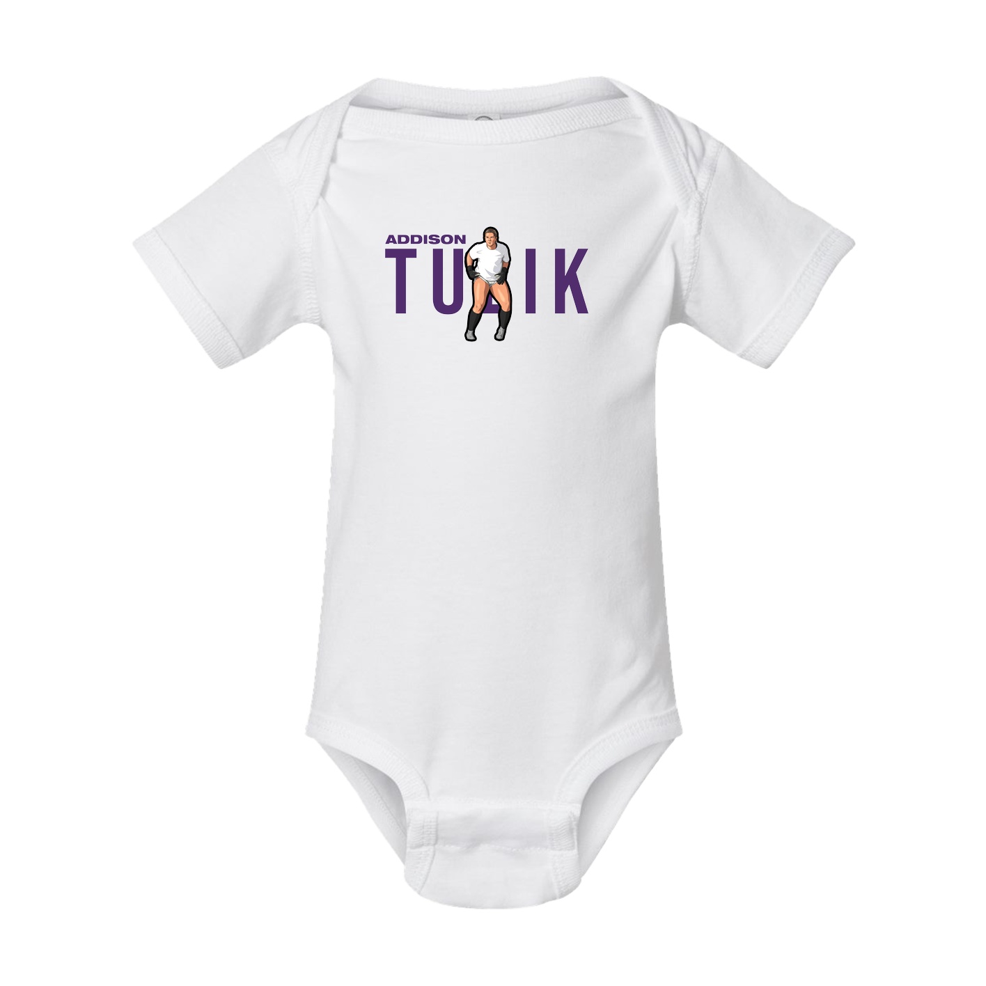 Baby Onesie — Player Name in White