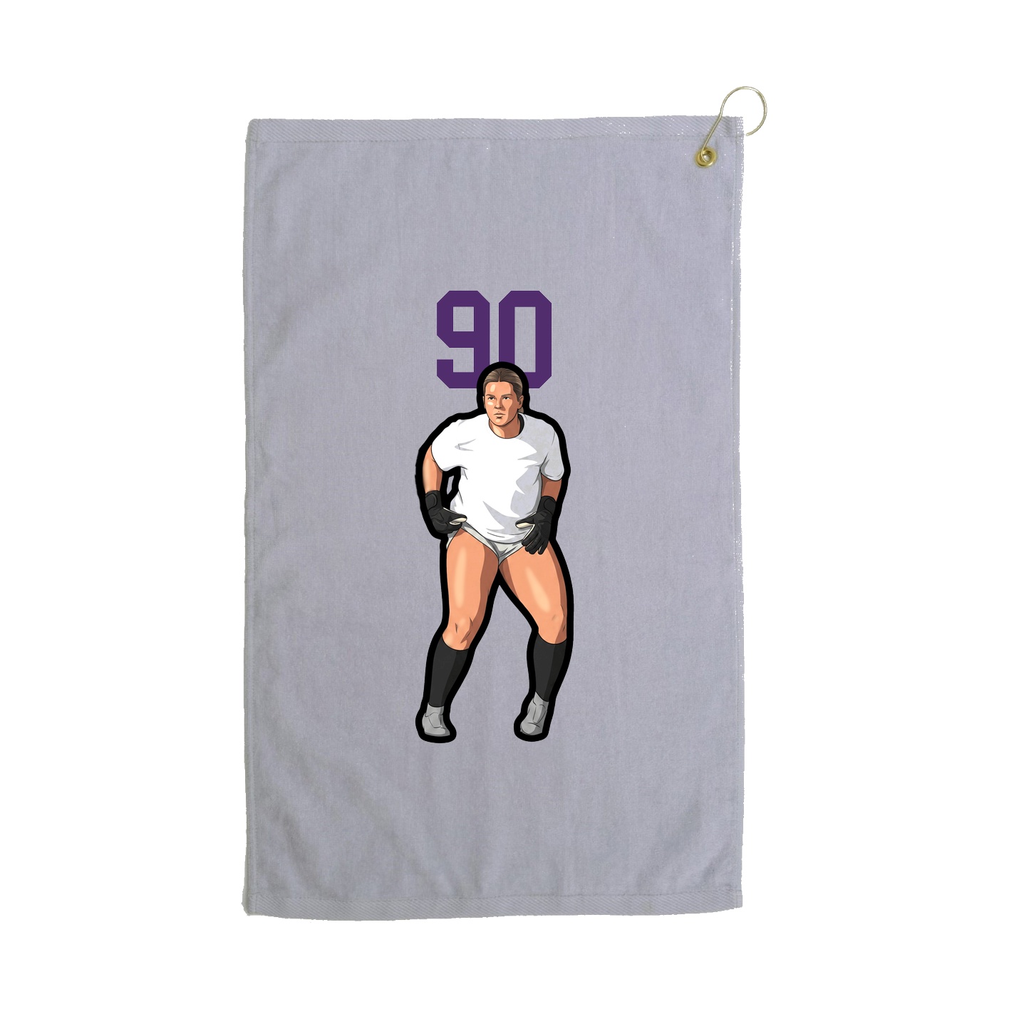 Golf Towel — Number Top in Grey