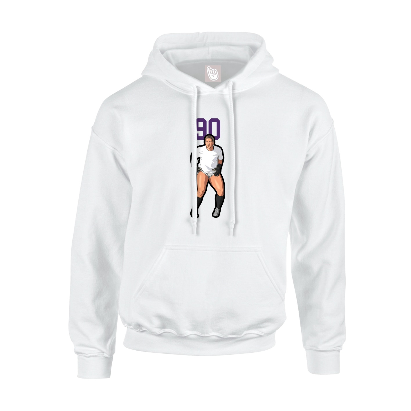 Youth Hoodie — Number Top in White