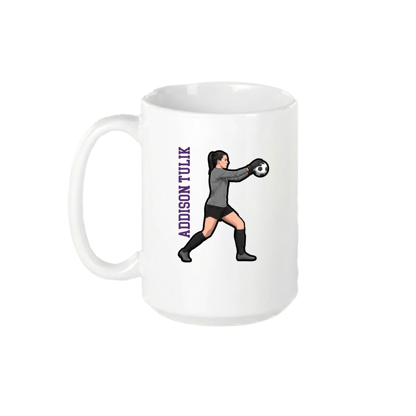 15oz Coffee Mug — Name Vertical in White