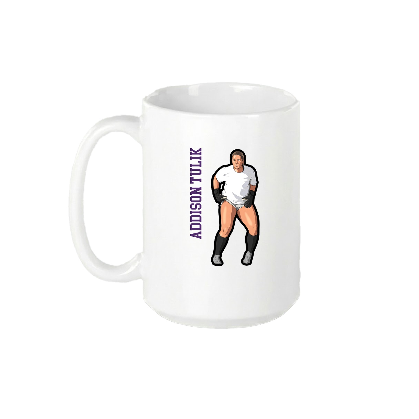 15oz Coffee Mug — Name Vertical in White