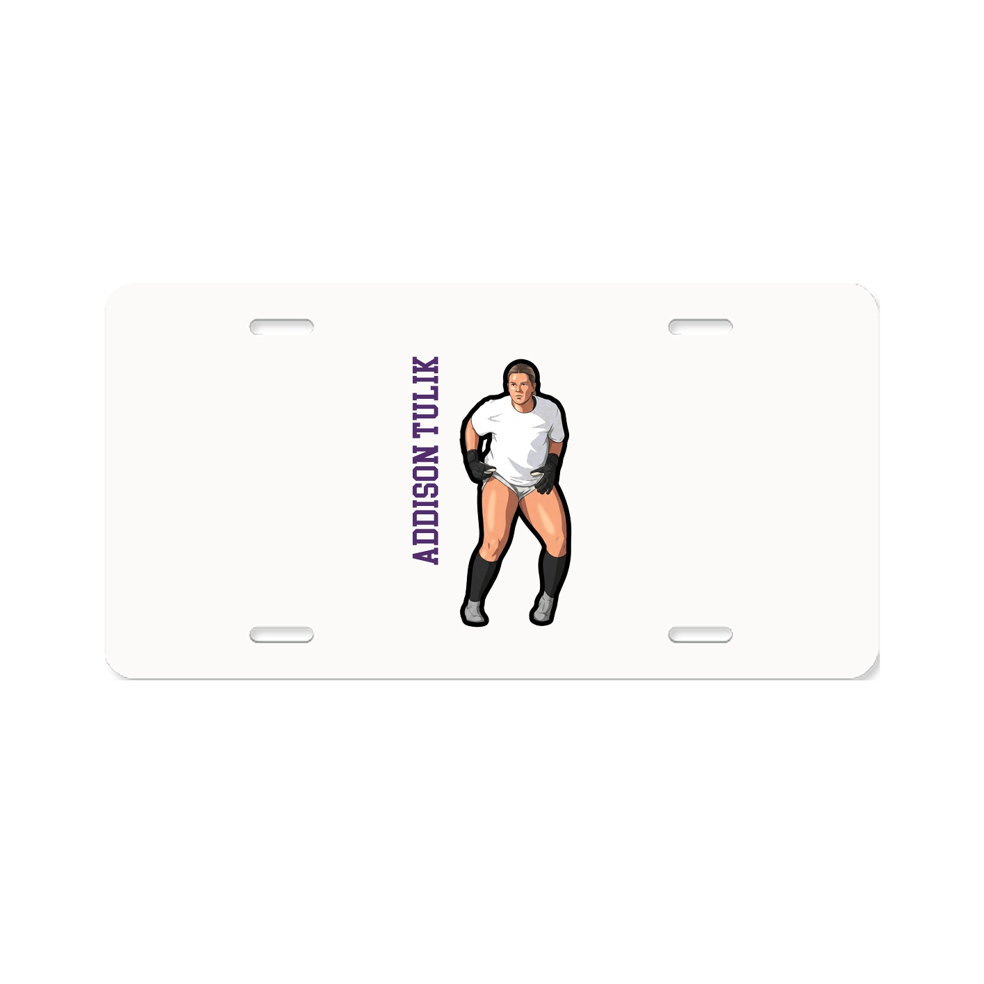License Plate — Name Vertical in Classic