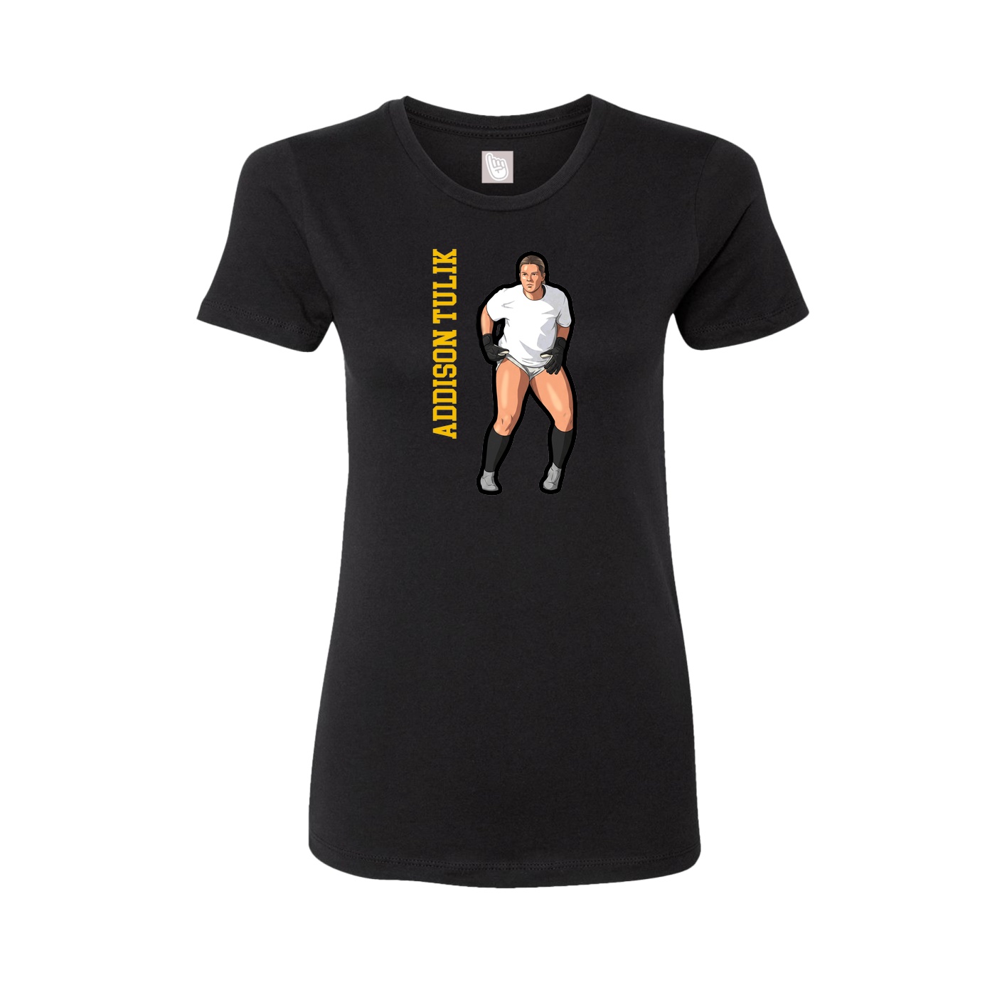 Fitted Women's Tee — Name Vertical in Black