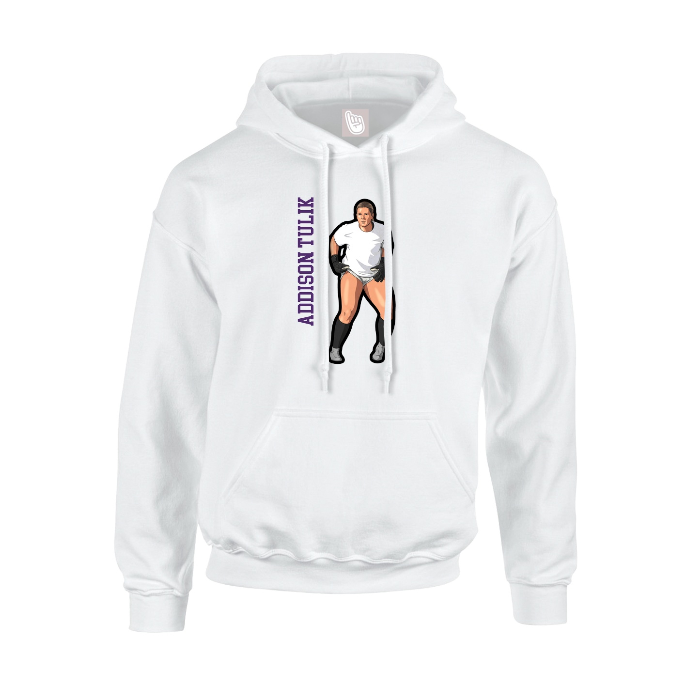 Hoodie — Name Vertical in White