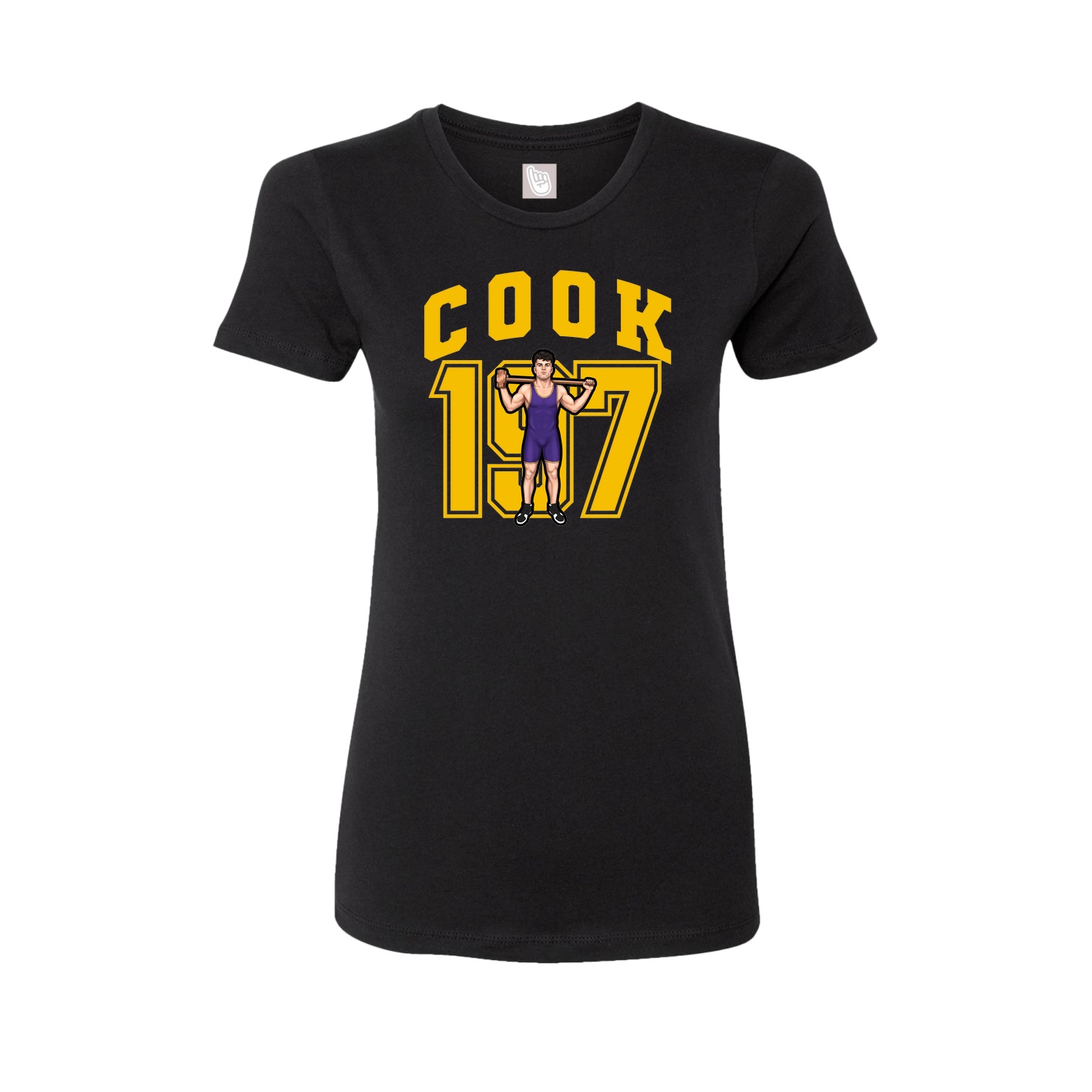 Fitted Women's Tee — Number in Black