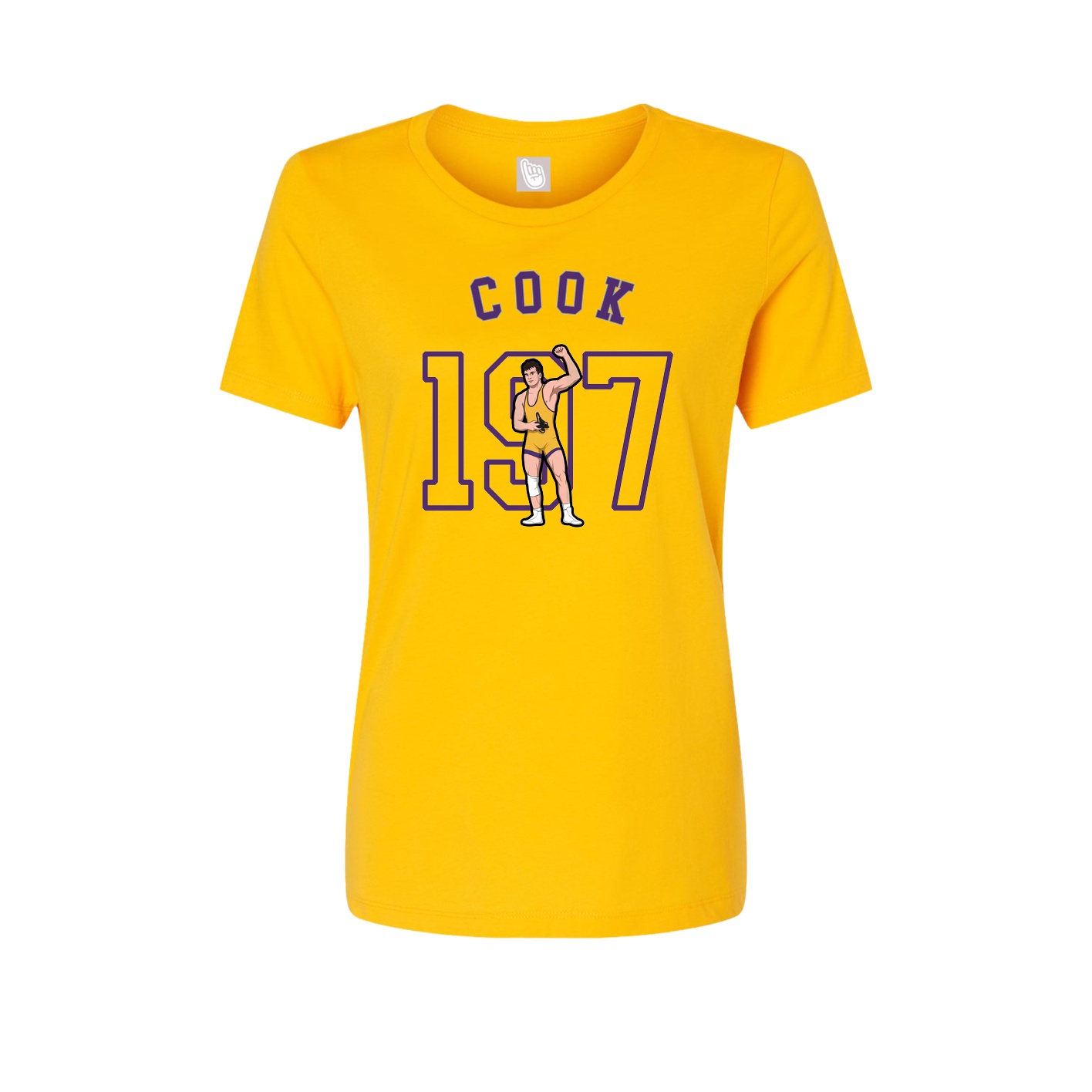 Fitted Women's Tee — Shirsey Arch in Gold