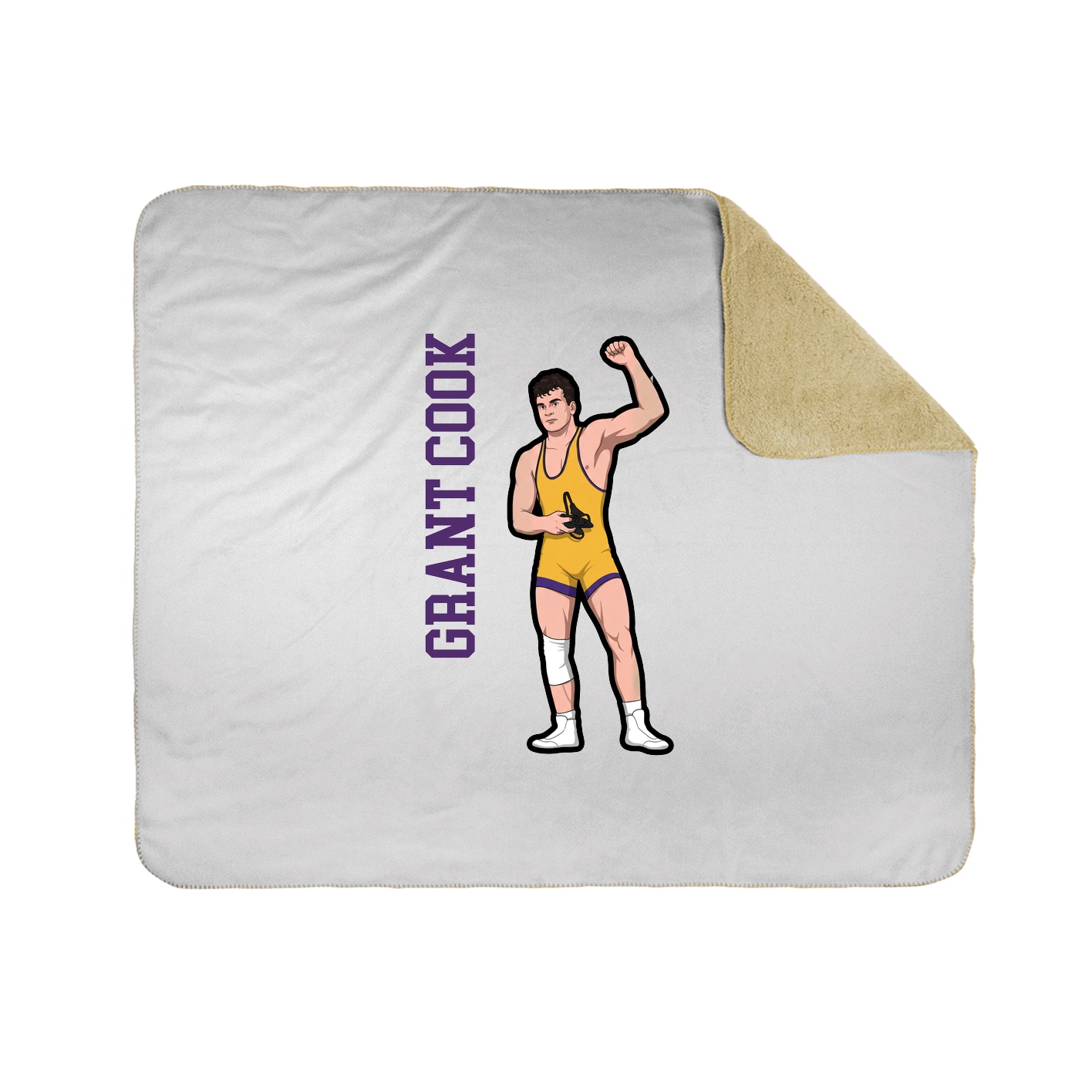 Throw Blanket — Name Vertical in White